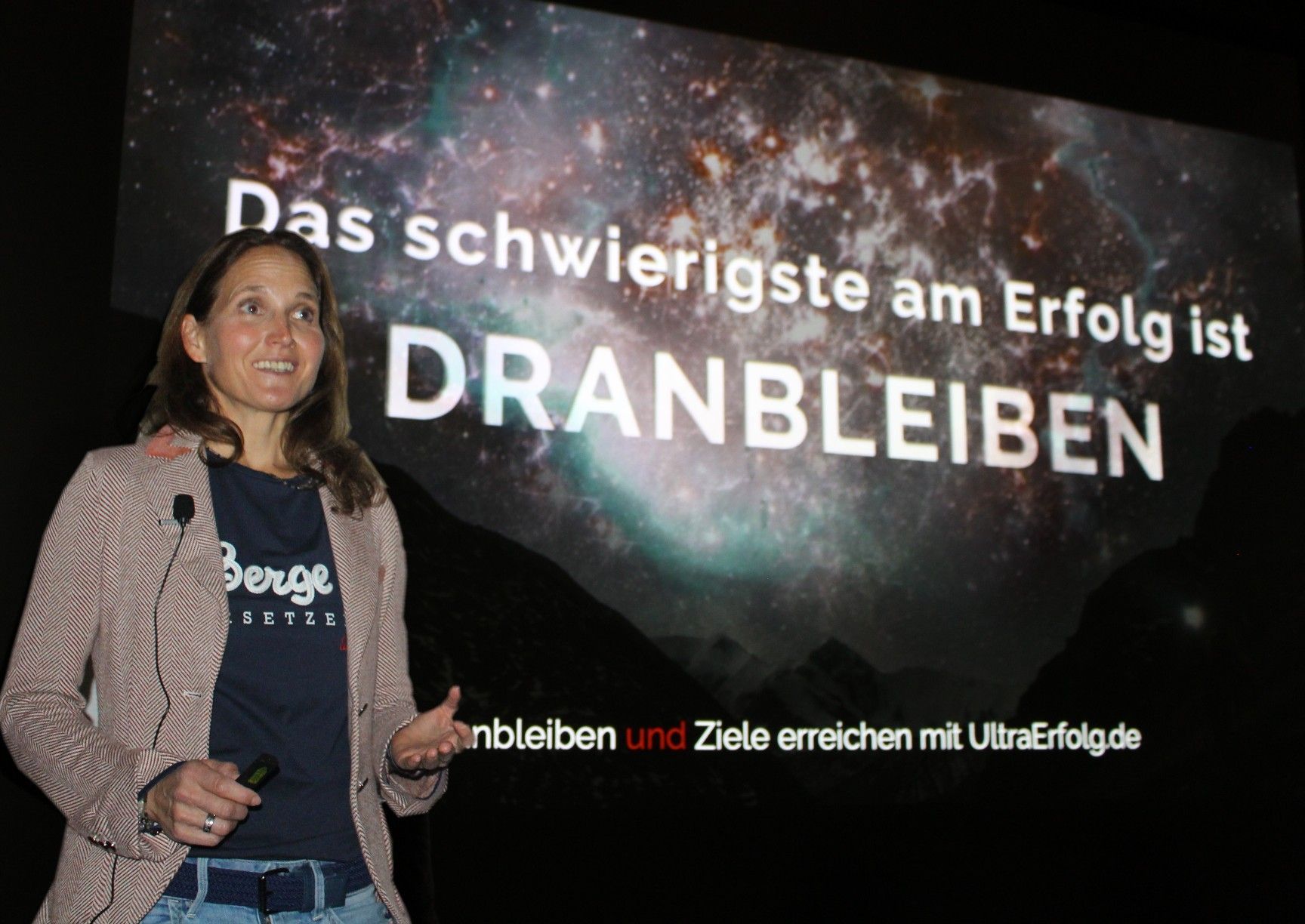 Annabel Müller legte den Zuhörern einen ihrer Wahlsprüche ans Herz, „weil dieser nicht nur für den Extremsport, sondern auch im Leben gilt.“   