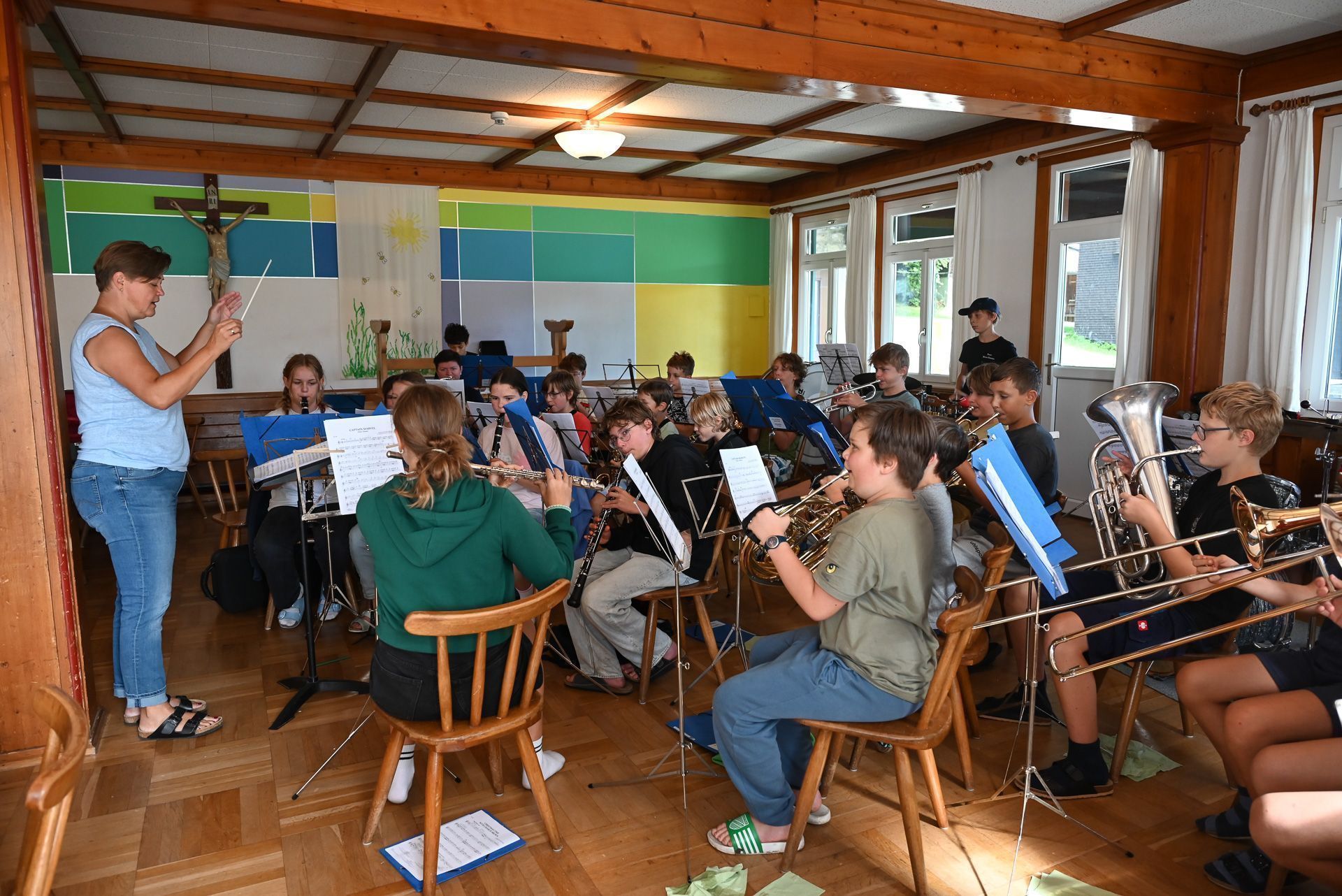 In der letzten Ferienwoche findet traditionell das Musiklager des Musikverein Lustenau statt. Fünf Tage lang musizieren sie gemeinsam im Ferienheim Oberbildstein.