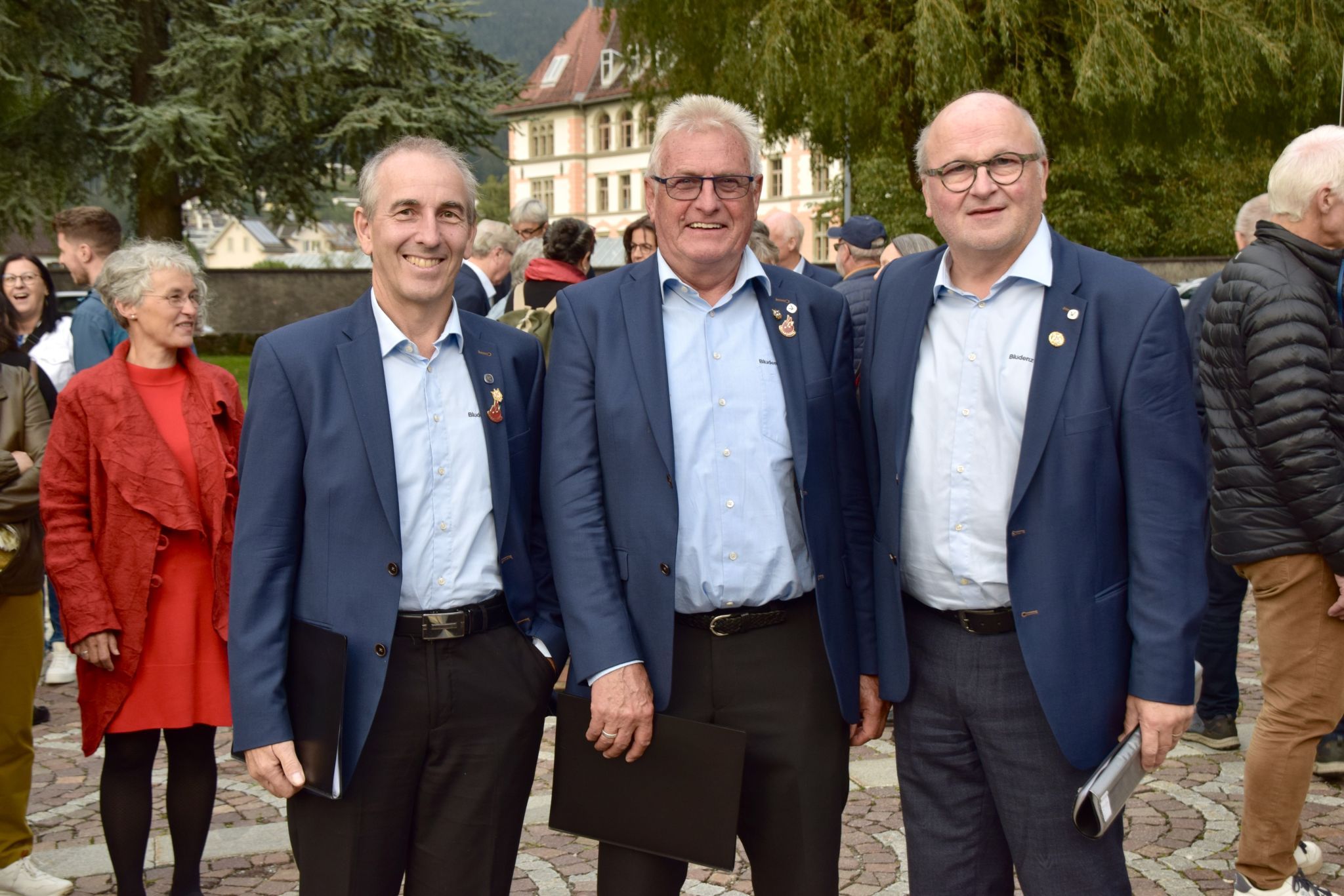 Bludenzer Liederkranz-Mitglieder Gerhard Schöch, Adi Burtscher und Walter Thöni.
