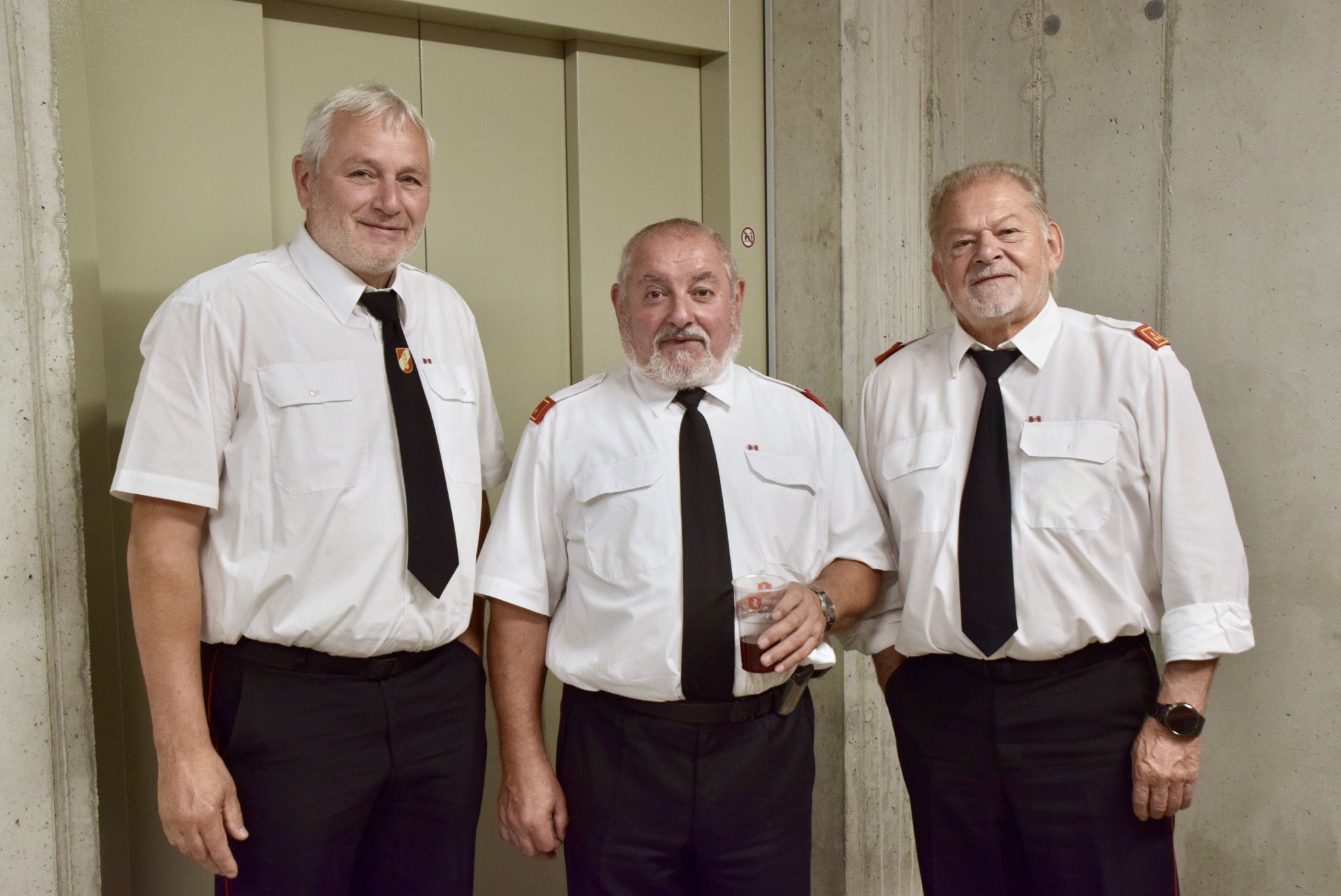 Helmut Schallert (OF Brand), Anton Bitschnau (OF Bings-Stallehr) und Helmut Schedler (OF Brand), v. l.