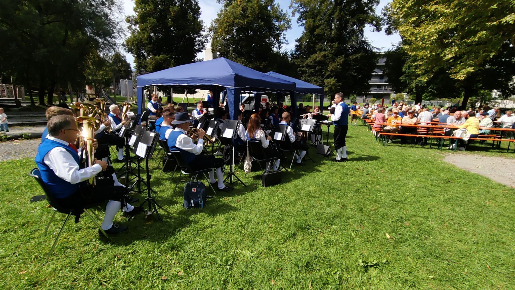 Klang aus Liechtenstein: Der Musikverein Konkordia Mauren beeindruckte mit großer Besetzung.