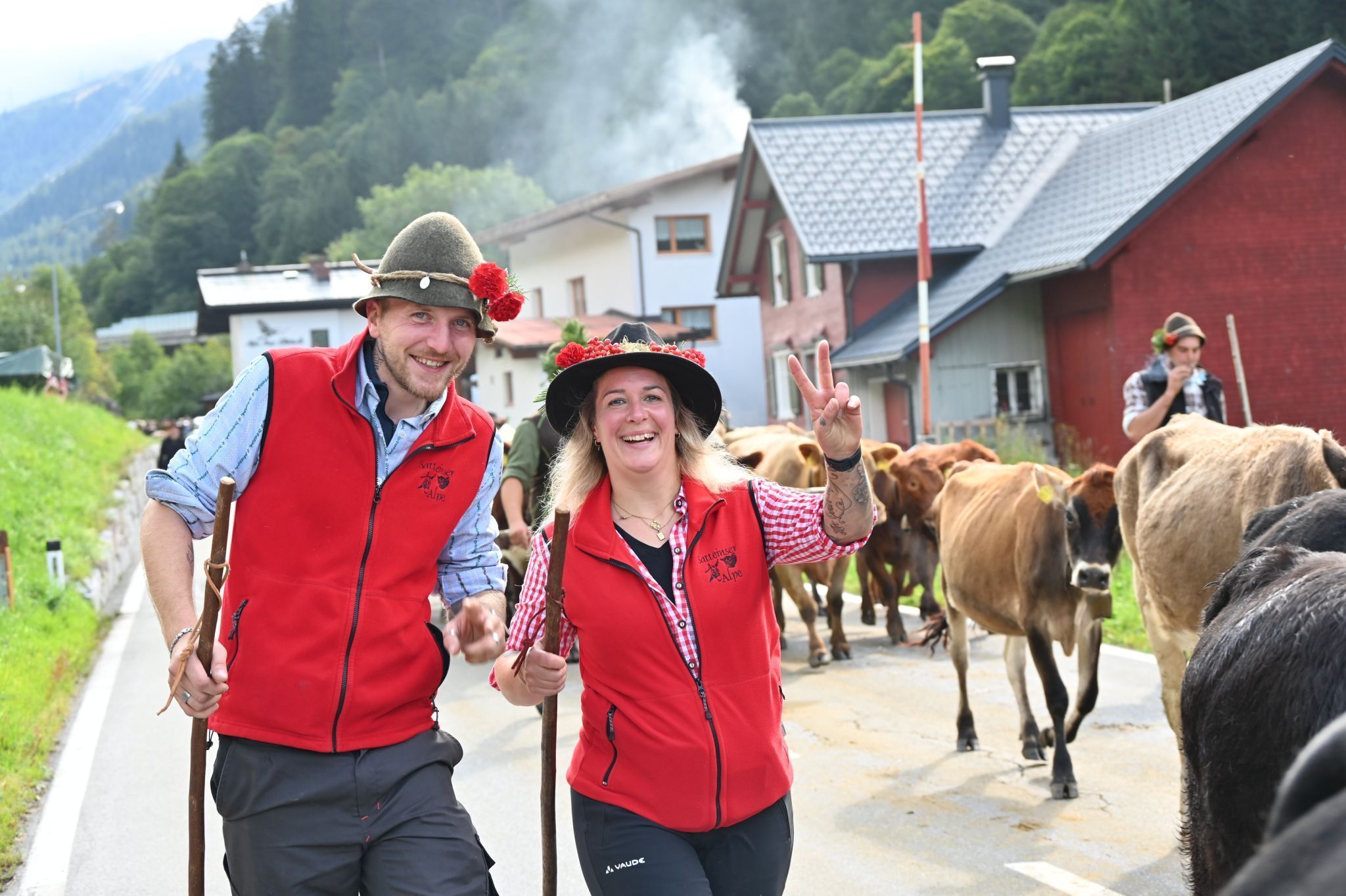 Gute Laune bei den Helfern.