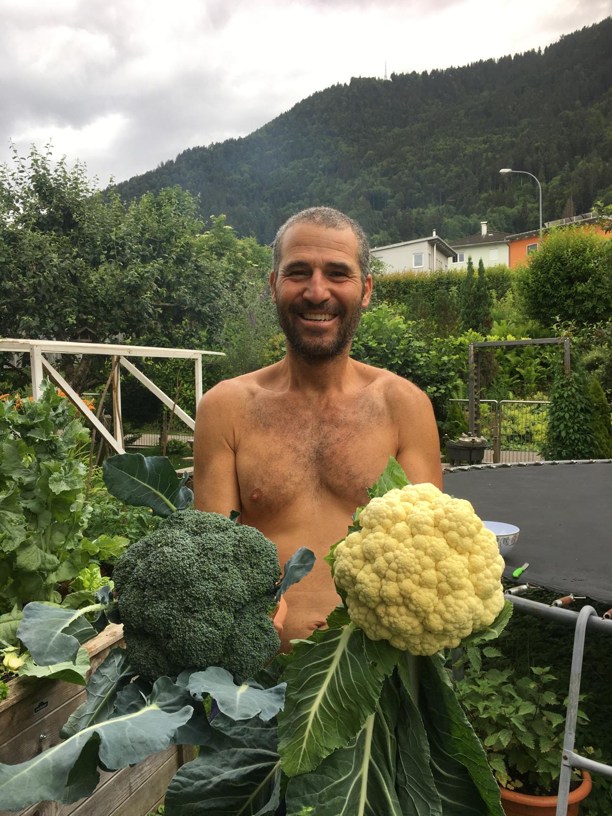 Gregory Knell bei seiner Ernte. 