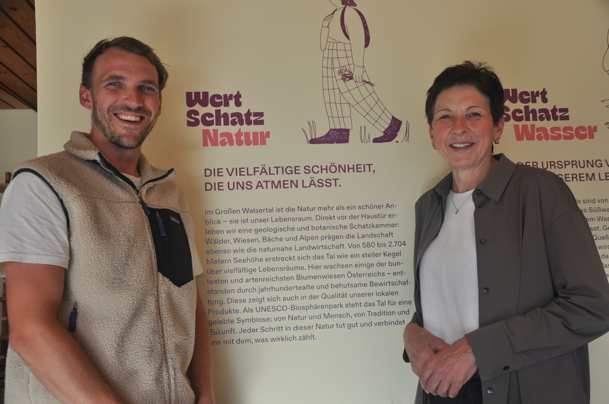 v.li.: Ingo Türtscher, M.A. (REGIO Manager) und Obfrau der REGIO Großes Walsertal sowie des Biosphärenparkkuratoriums Andrea Schwarzmann