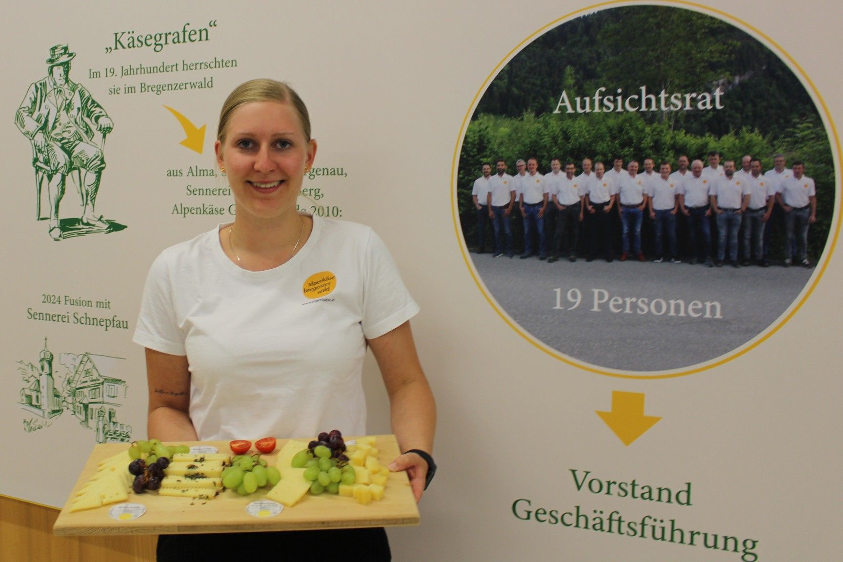 Eine Verkostung ergänzte die Informationen zur Käsestraße und Alpenkäse Bregenzerwald.