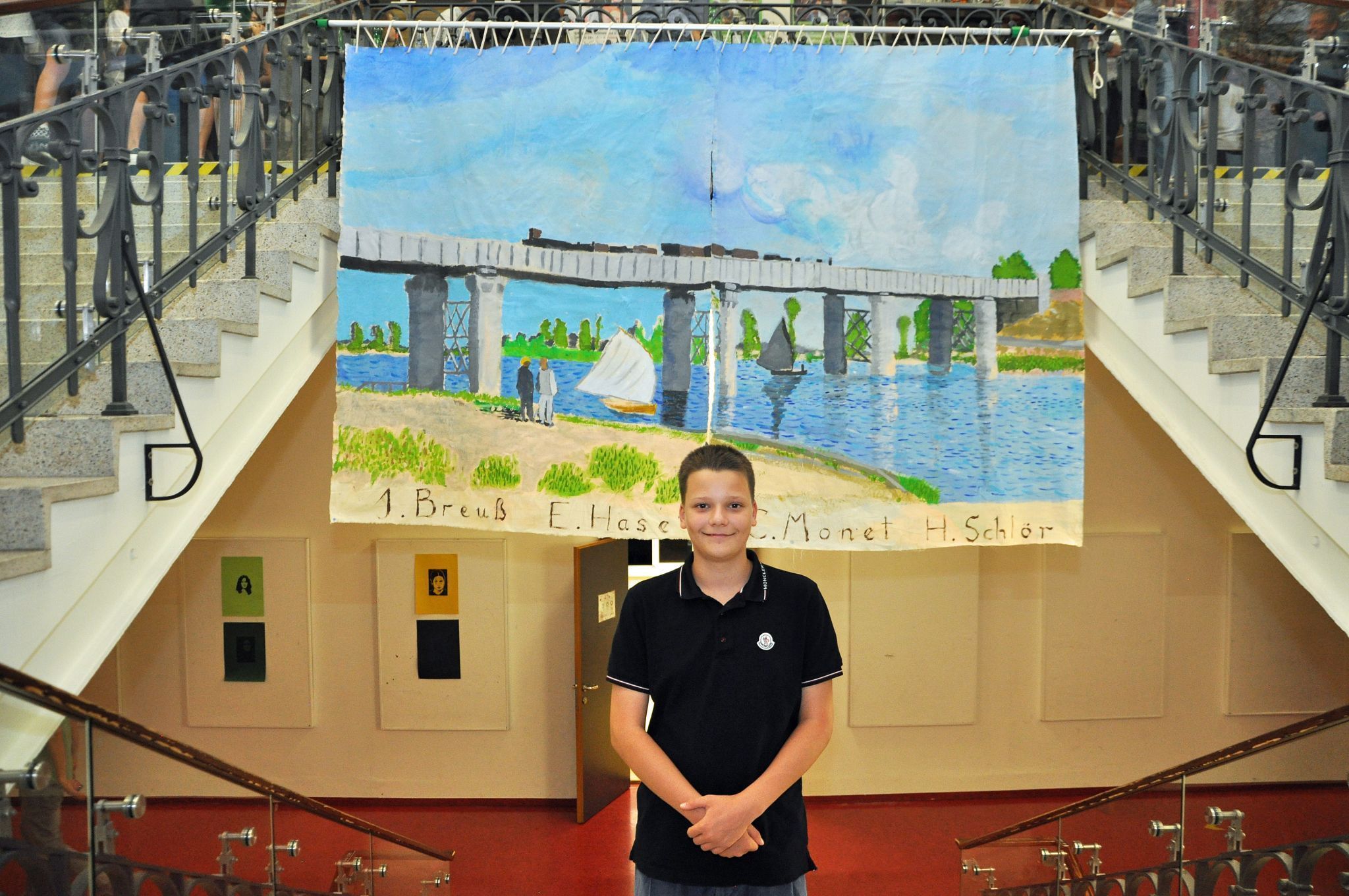 Innerhalb von vier Tagen haben zwei Teilnehmer Monets „Die Eisenbahnbrücke in Argenteuil“ nachgemalt.