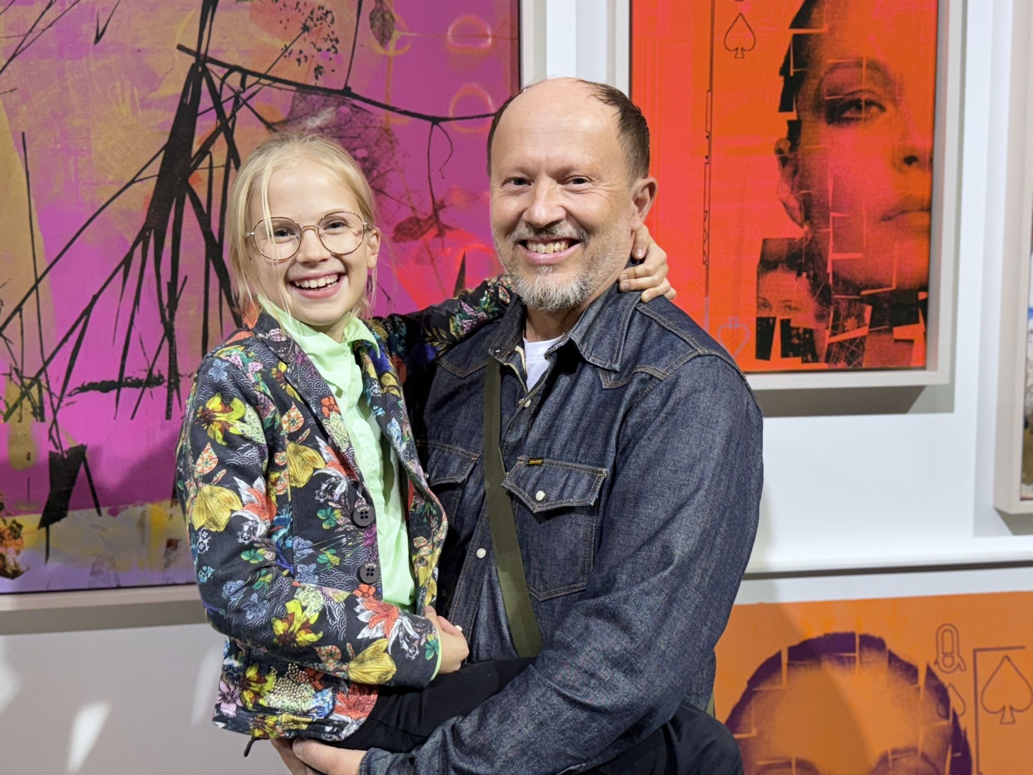 Künstler Andreas Reimann mit Tochter Nina.
