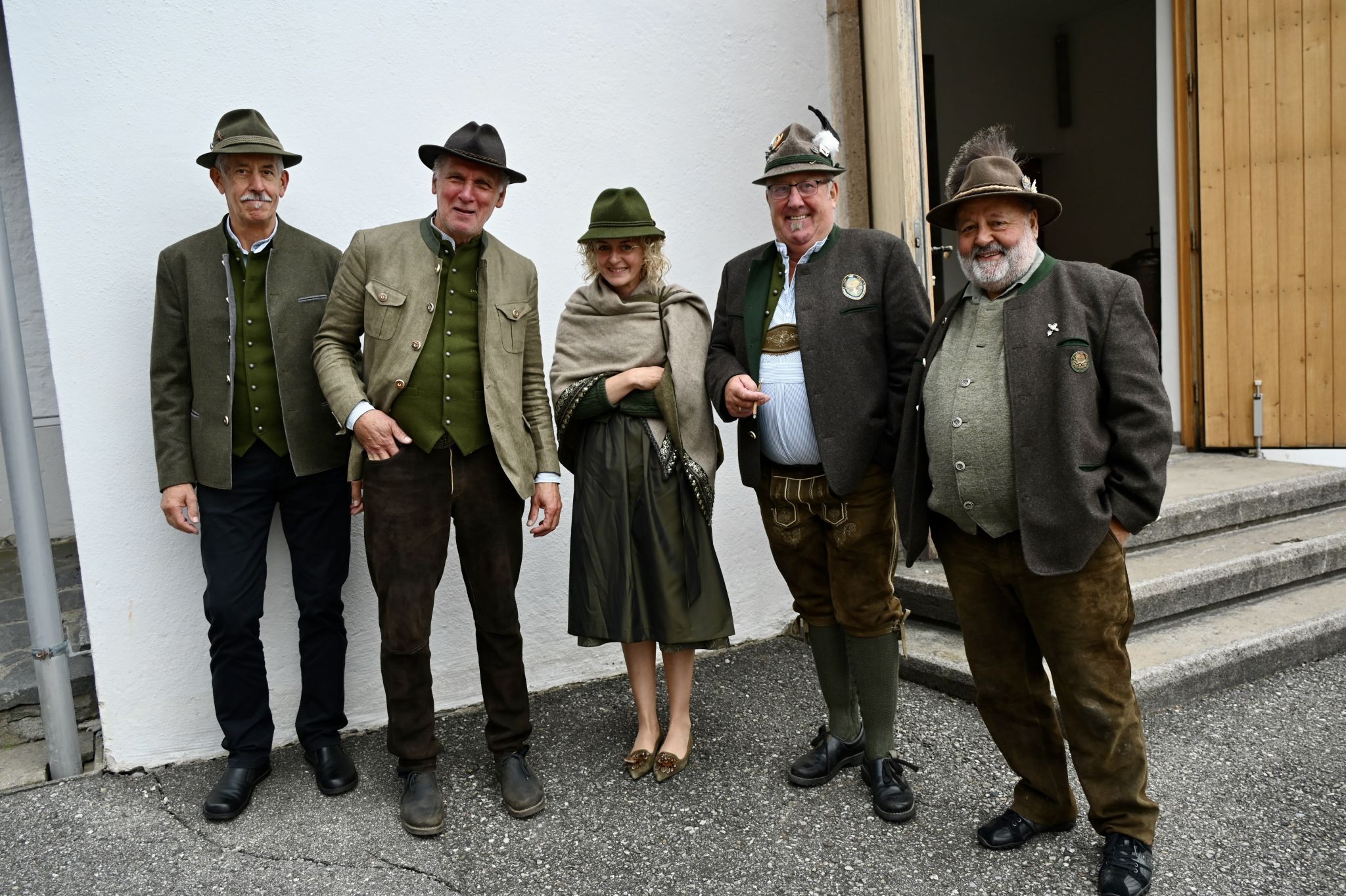 Jägerinnen und Jäger bei der Hubertusfeier in Fontanella.
