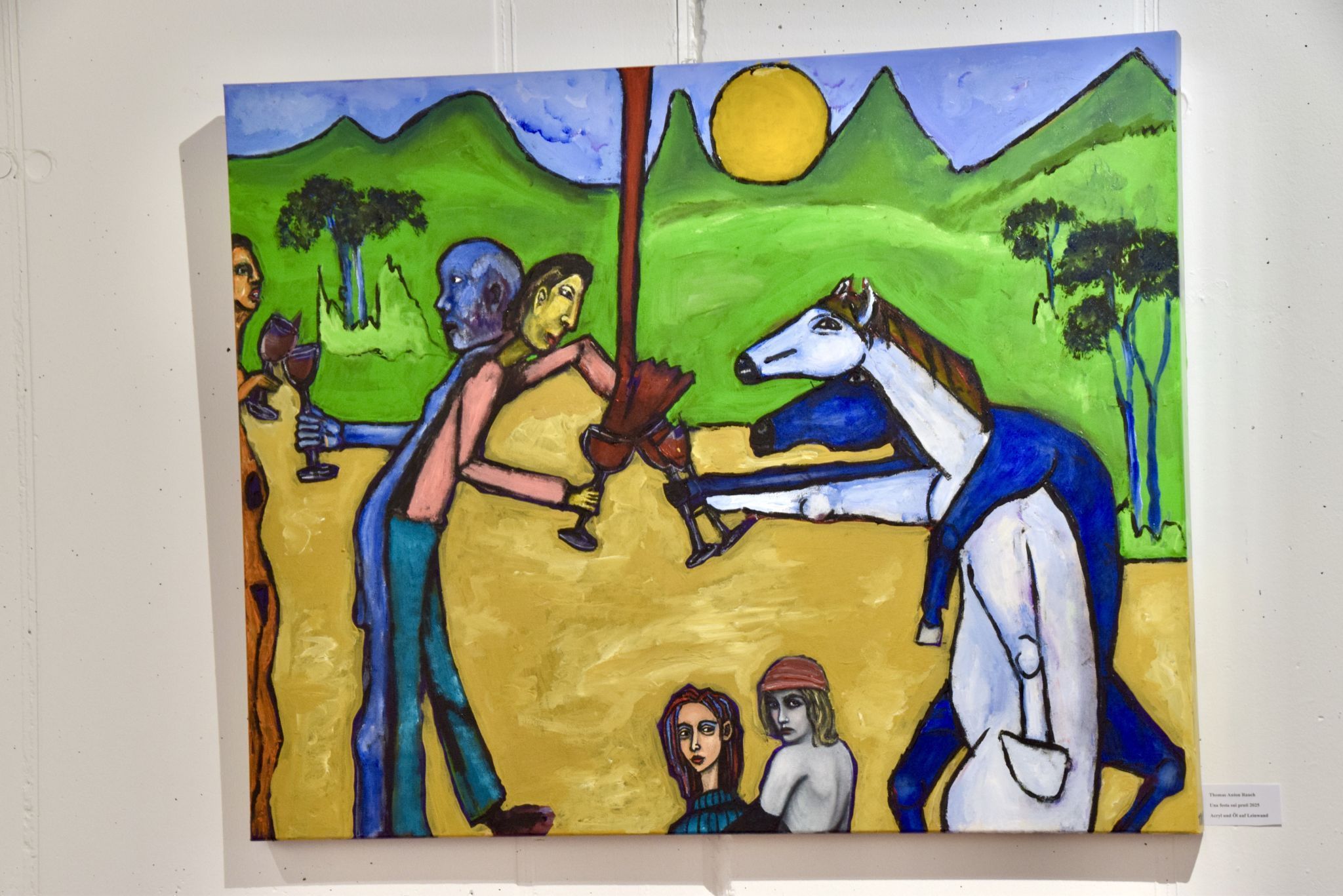 Thomas Anton Rauch: Una festa sui prati, 2025 - Acryl und Öl auf Leinwand.