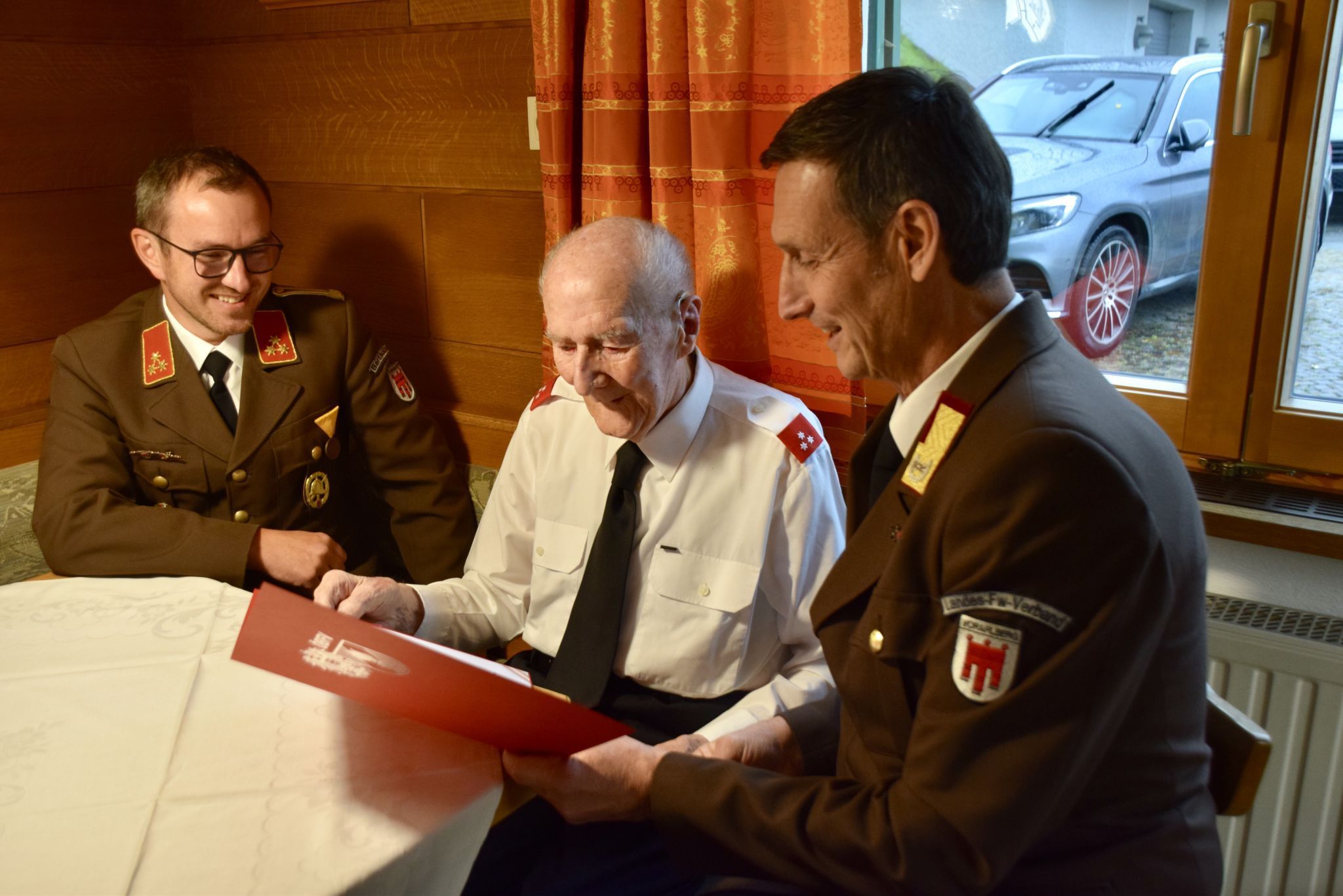 Thomas Battlogg, Jubilar Martin Zudrell und Herbert Österle.