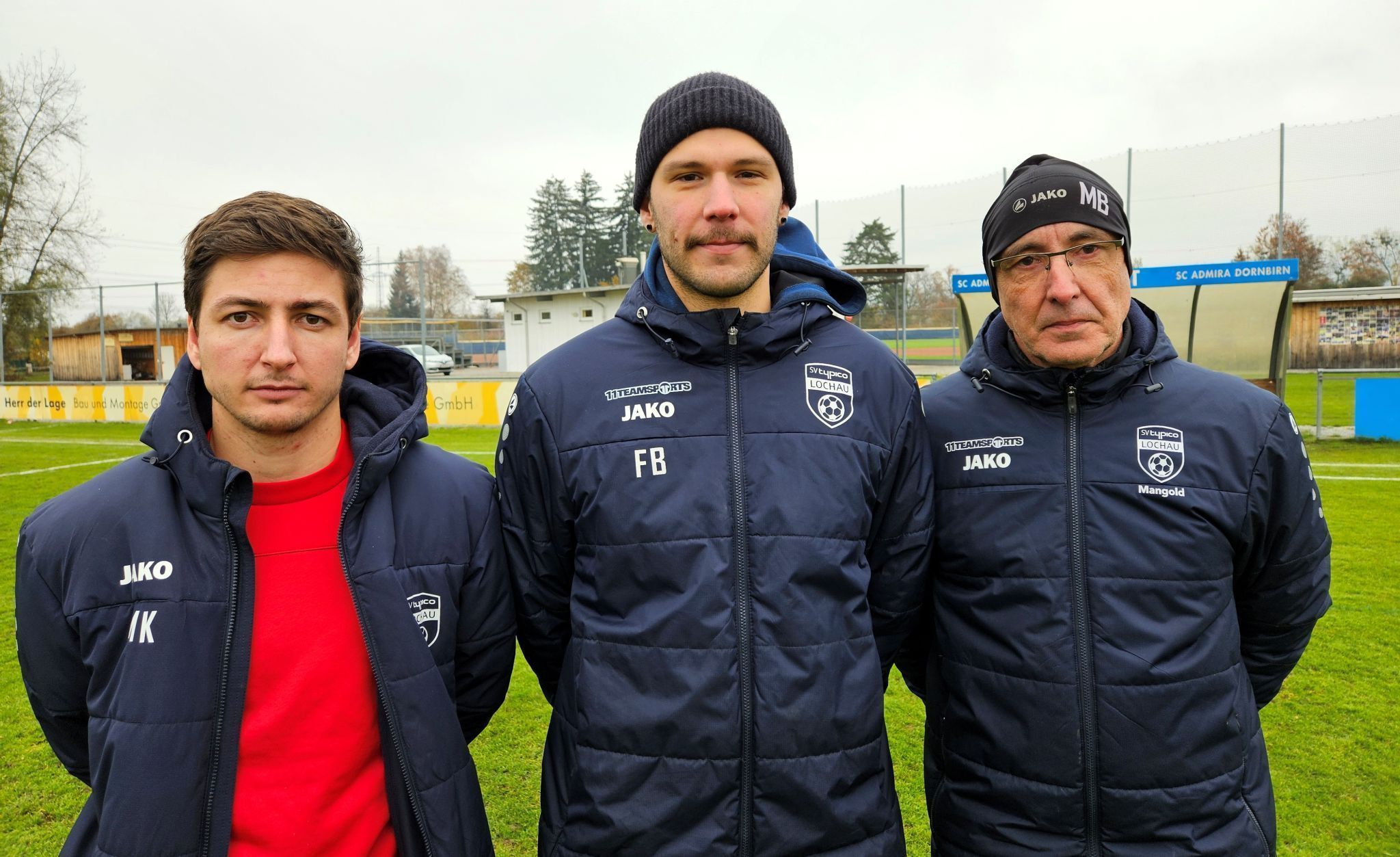 Das neue Trainerteam der „Lochau Juniors“ mit Manuel Köhldorfer (CO), Franco Bologna (TR) und Marco Bologna (CO).