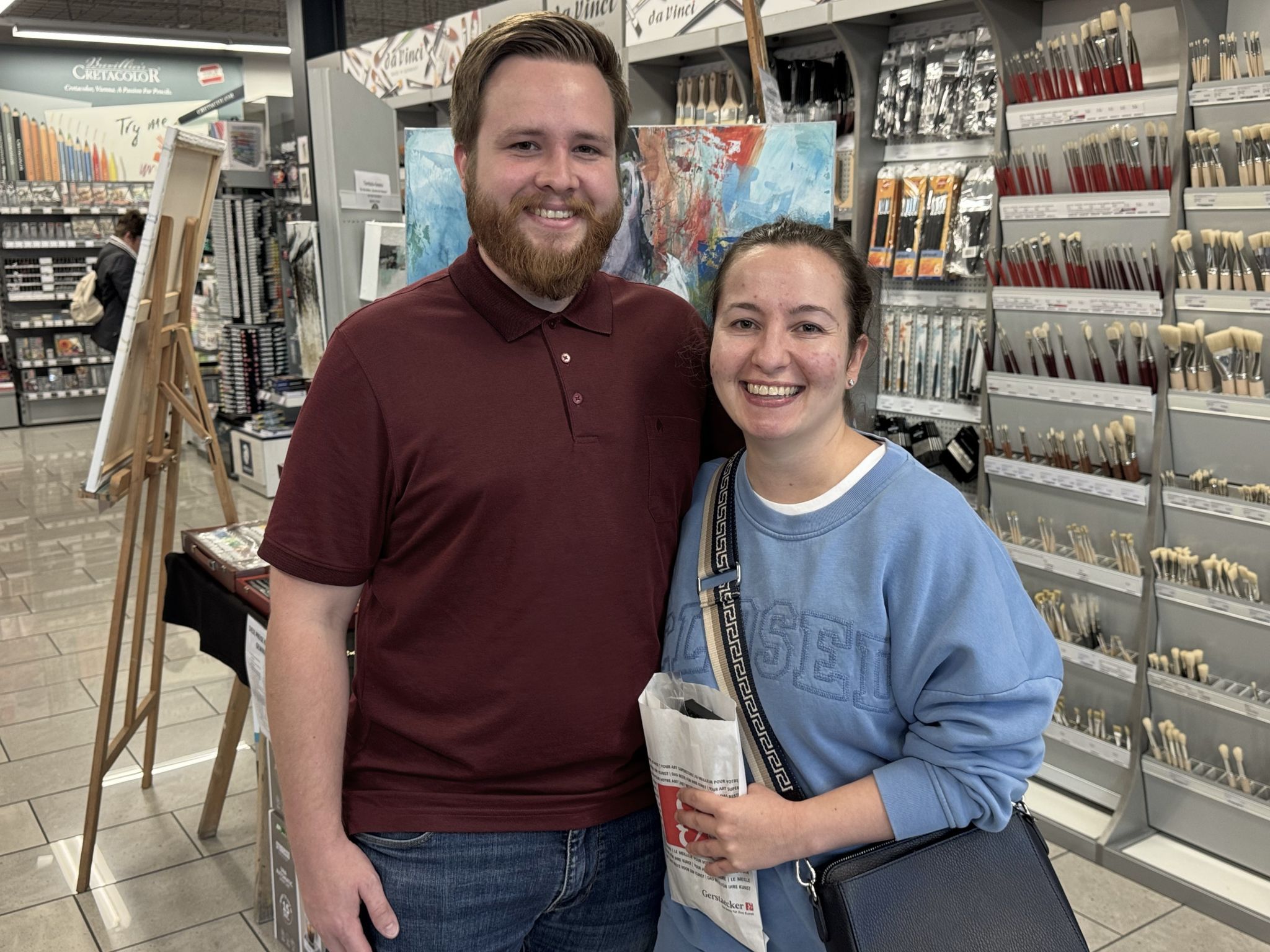 Künstlerin Stefanie Geiger mit Christoph Lang.