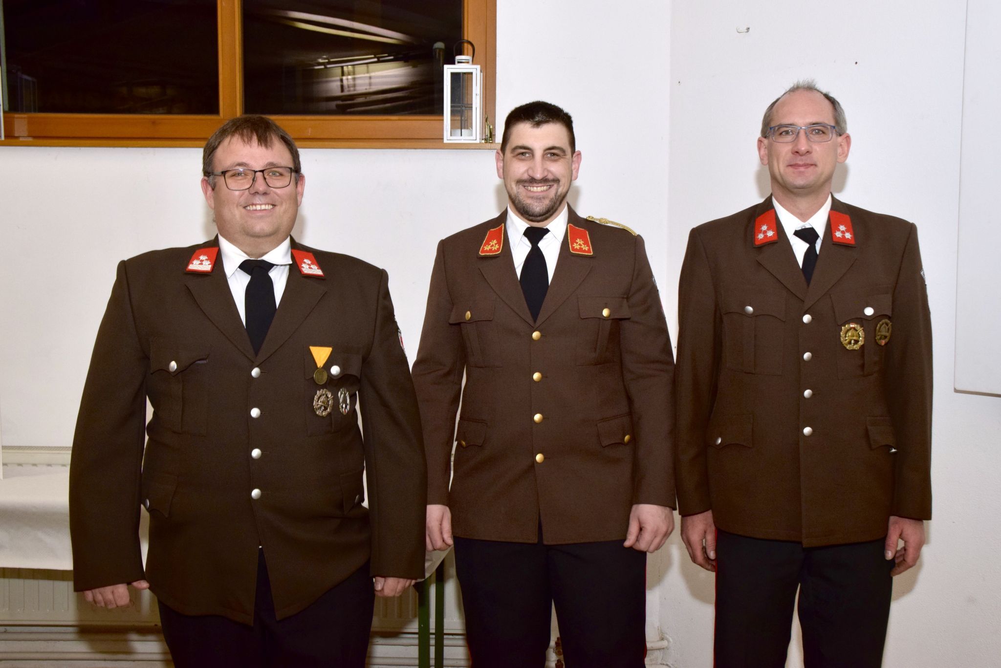 Stefan Morscher, Feuerwehrkommandant Thomas Wehinger und Gerhard Grass.