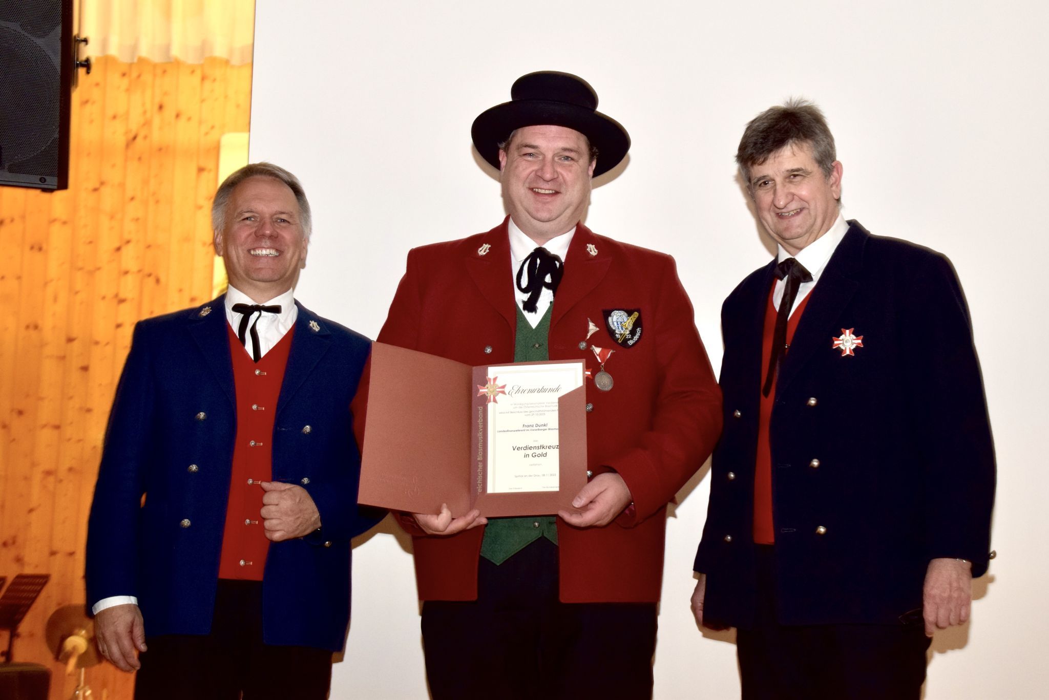 Landesobmann Thomas Rudigier, Landesfinanzreferent Franz Dunkl, Landesstabführer und Bundesstabführer DI Erik Brugger (von links nach rechts).