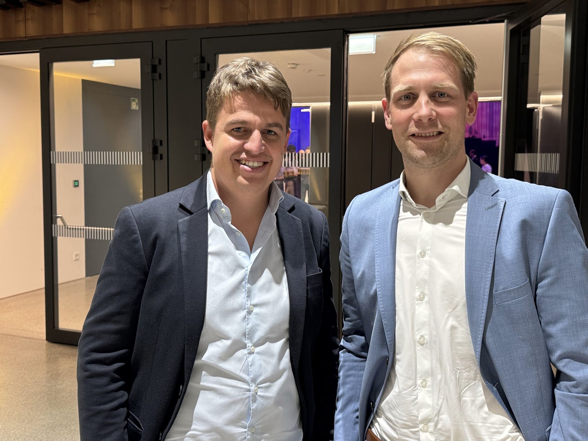 Felix A. Rhomberg (Vorarlberger Mehl) mit Erik Spizak (Raiba Vorarlberg).