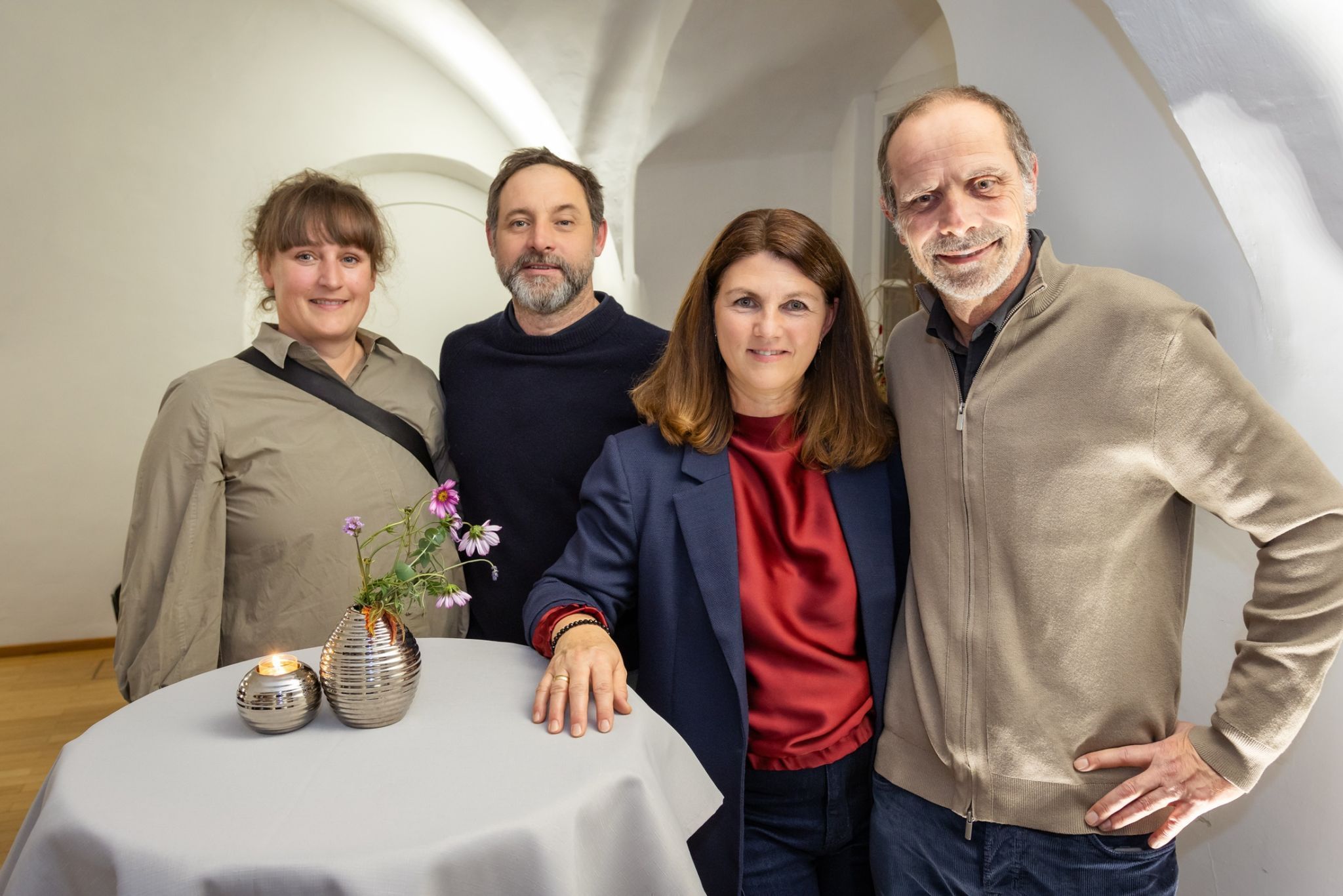 Ute und Stefan Schwendinger, (Schwendinger & Fink Spengler und Dachdecker), Marion Feurle (Schloss Hofen) und Michael Feurle.