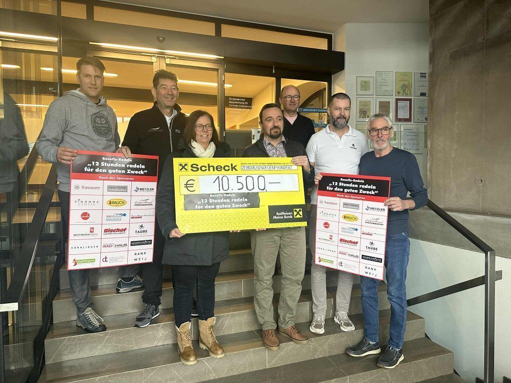 Mit Schweiß und Schwung: Rankweil erradelte 10.500 Euro für den guten Zweck