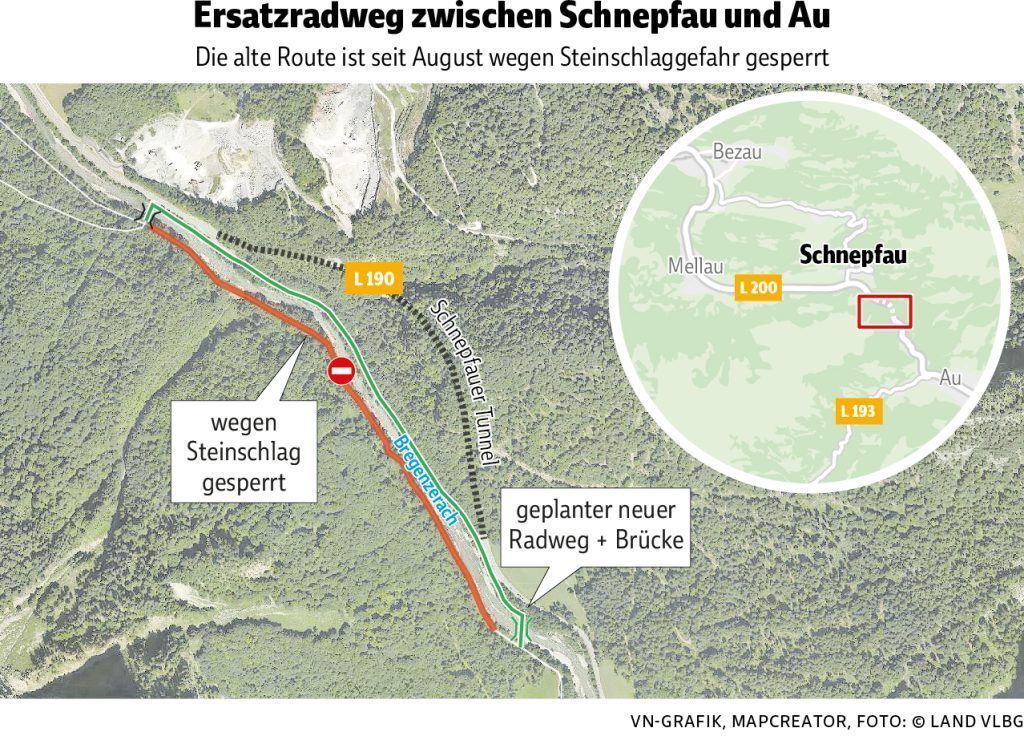 Zwei neue Brücken und eine neuer Zubringer: Grünes Licht für Ersatzradweg im Bregenzerwald