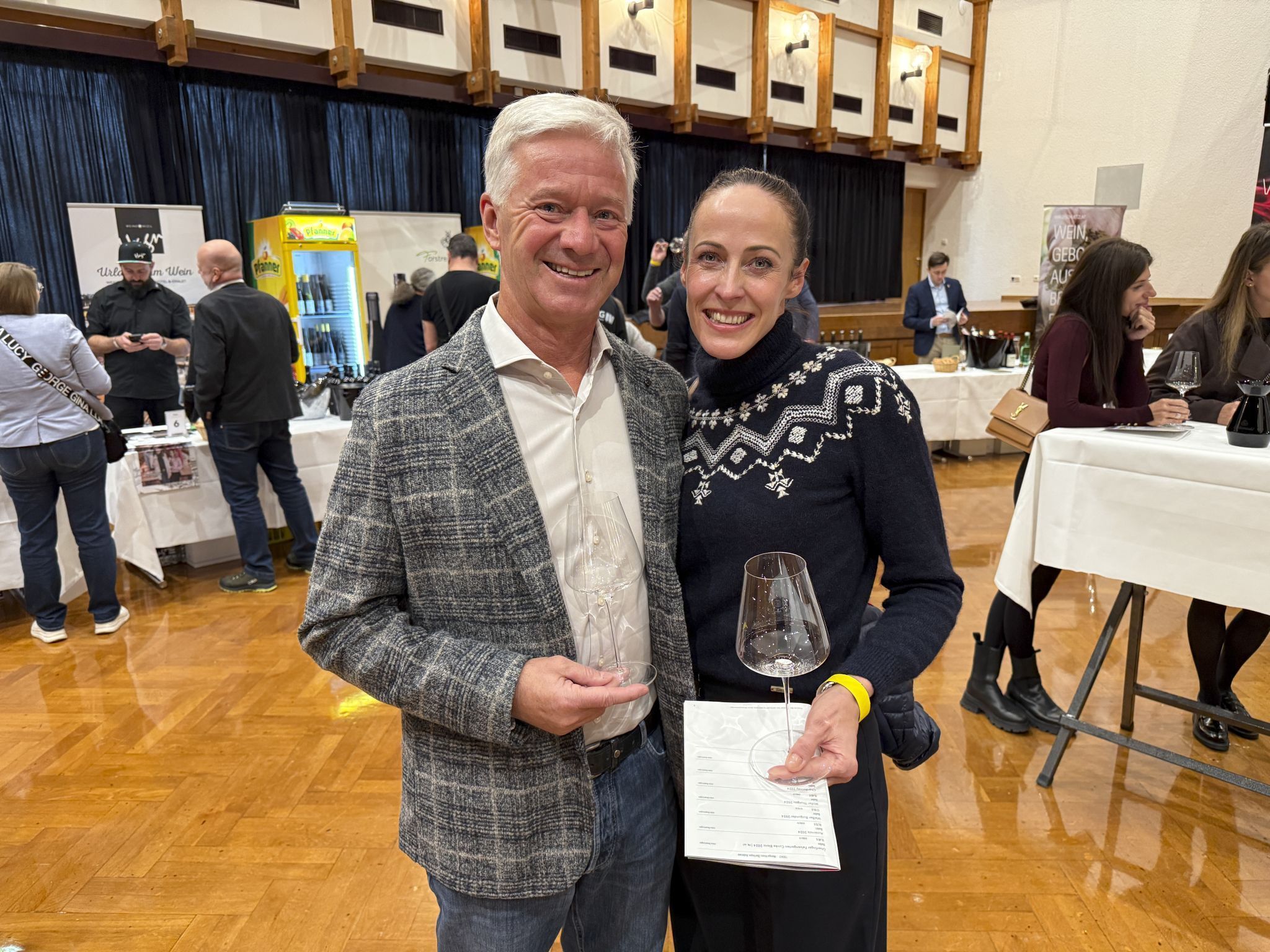 Andrew Nussbaumer und Katharina Eder waren bei der Verkostung in Lauterach