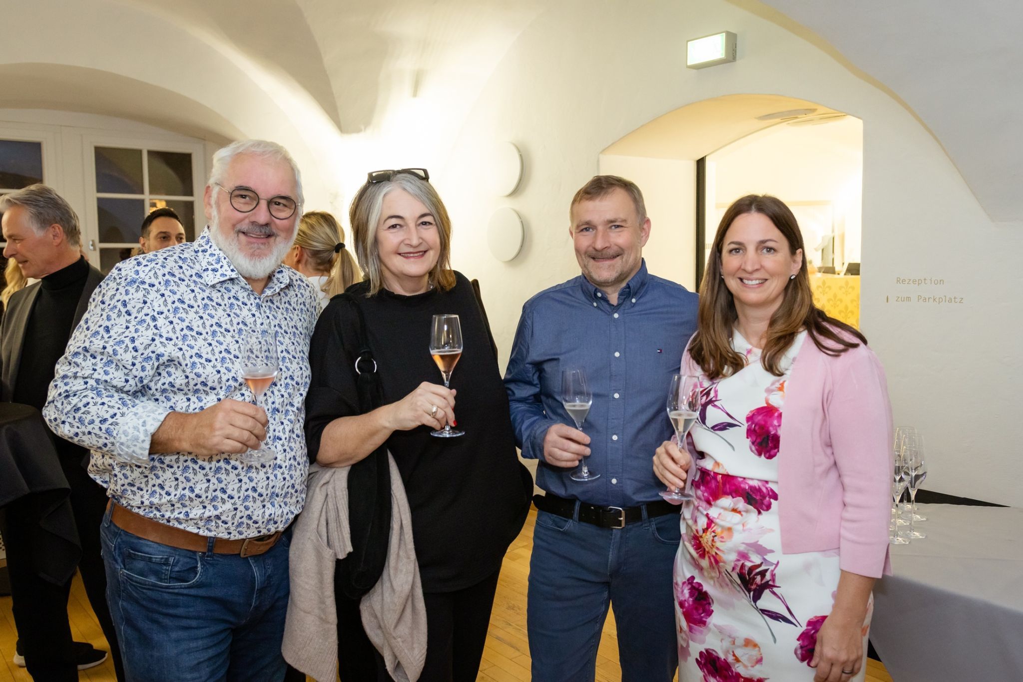 Peter und Claudia Heitz (FHV), Martina und Jakob Behmann (Direktor BSBZ).
