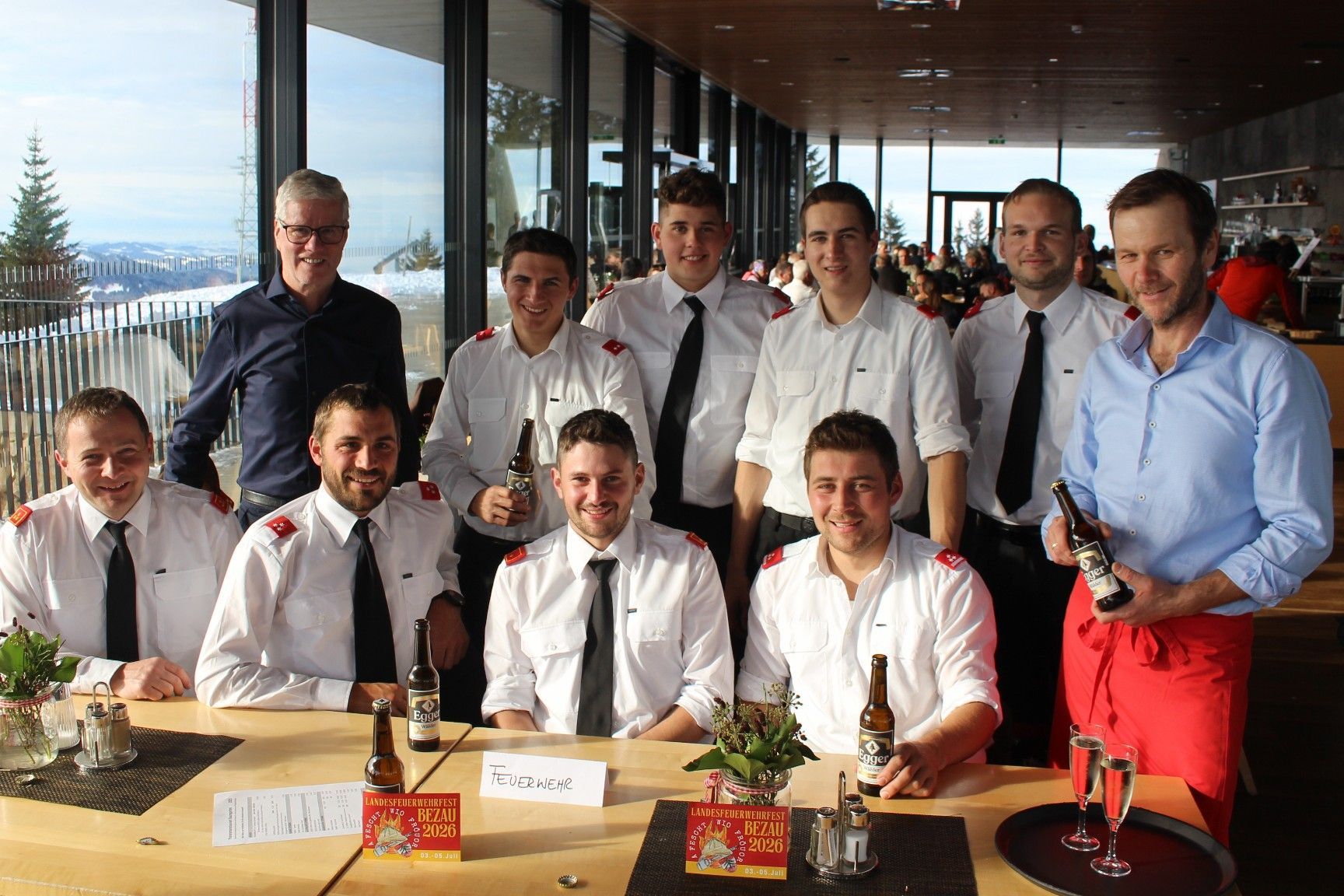 Die Feuerwehr war auf Baumgarten stark vertreten und warb dabei auch fleißig für den Bregenzerwälder Festhöhepunkt 2026 – das Landesfeuerwehrfest vom 3. bis 5. Juli.