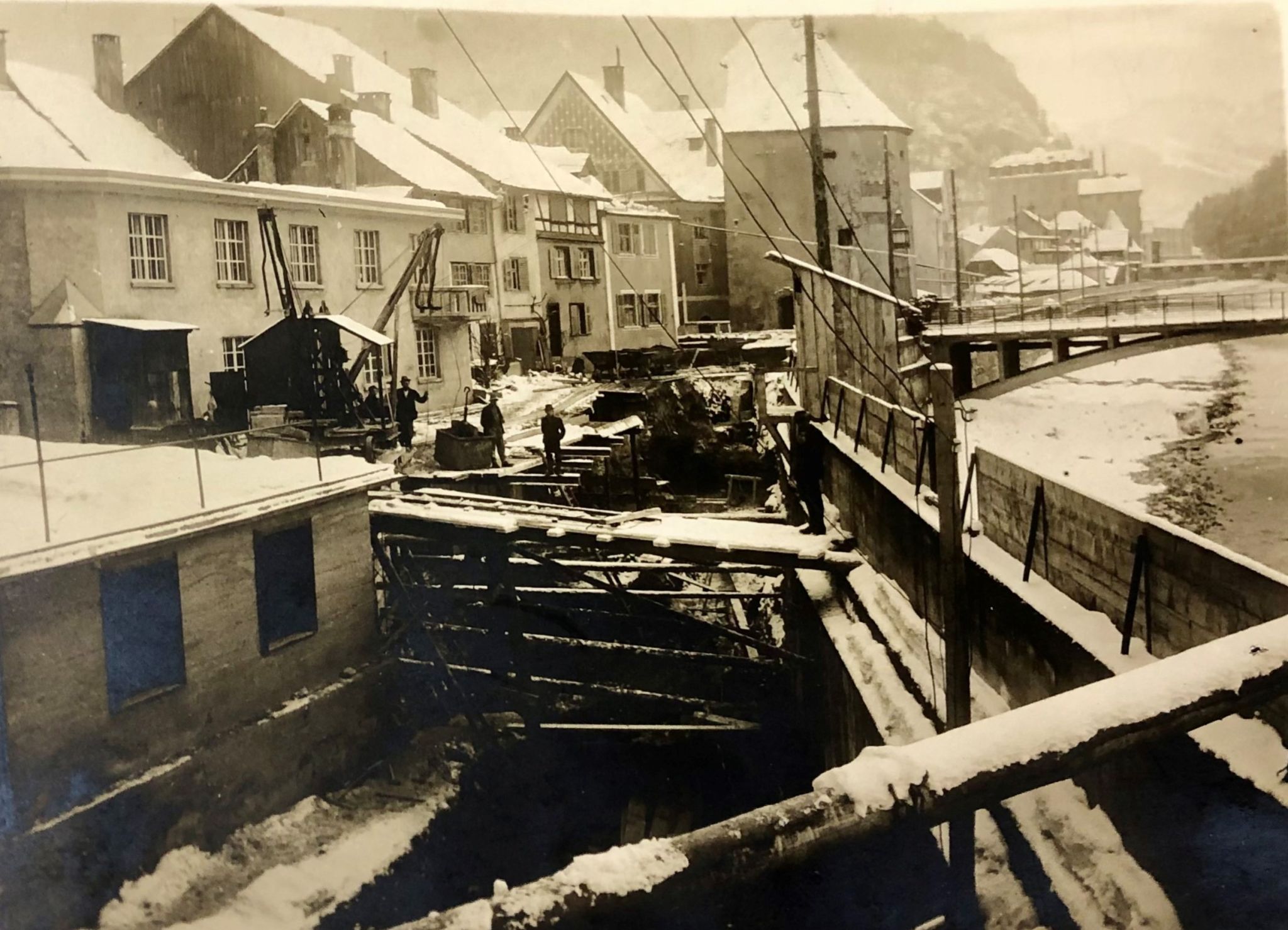 Bau des Verbindungskanals 1924, Foto: F.M. Hämmerle Archiv