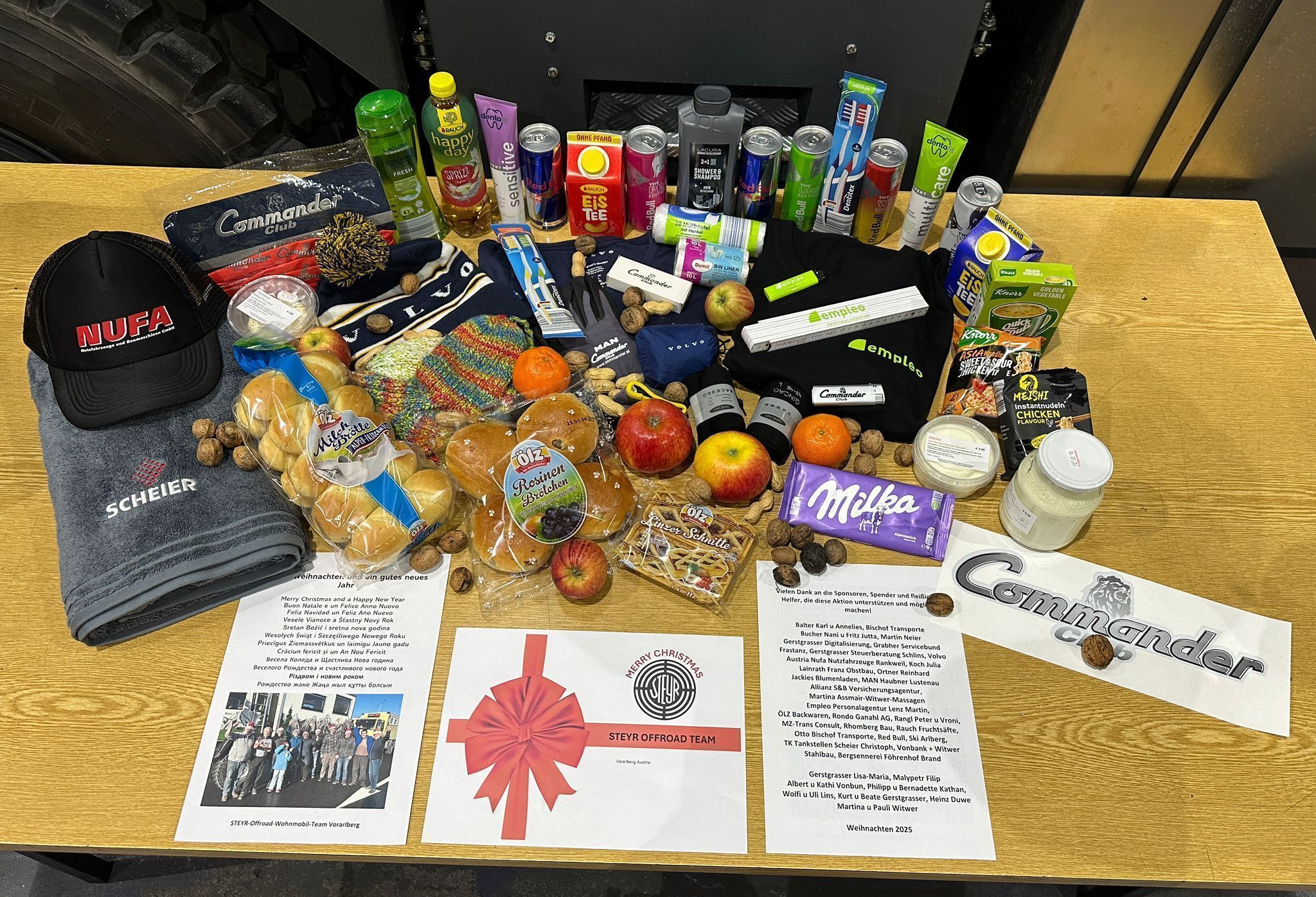 Alles, was LKW-Fahrer benötigen können, gelangte in die Weihnachtspakete.