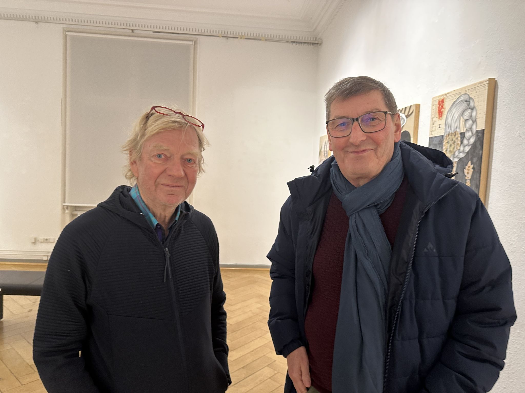 Helmut Amann und Wolfgang Maurer, Obmann des Kulturvereins allerArt, waren insbesondere von den Traumfragmenten beeindruckt