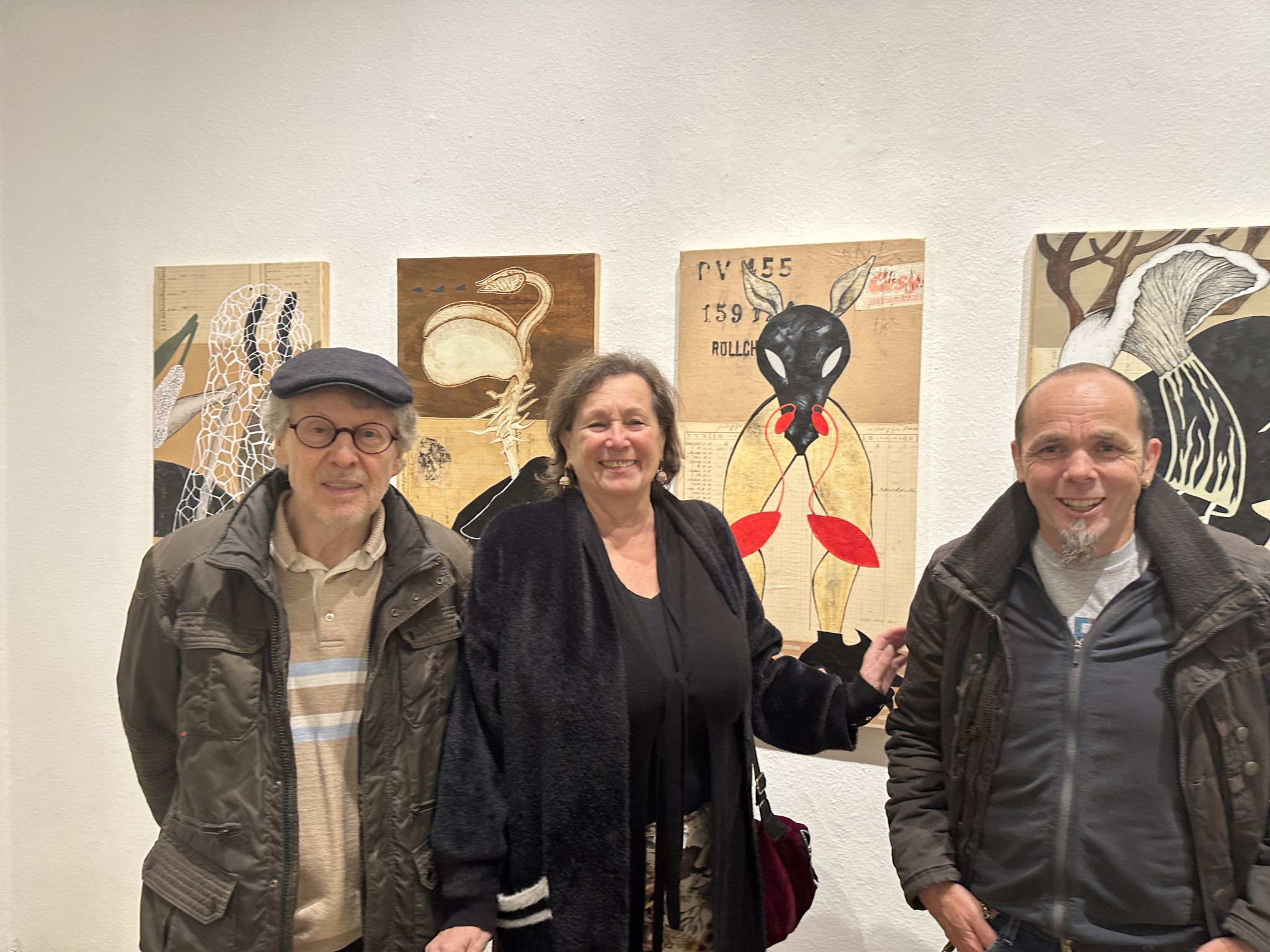 Benny Gleeson, Evelyne M.Fricker und Ewald Holz ließen es sich nicht nehmen, zur Ausstellung zu kommen