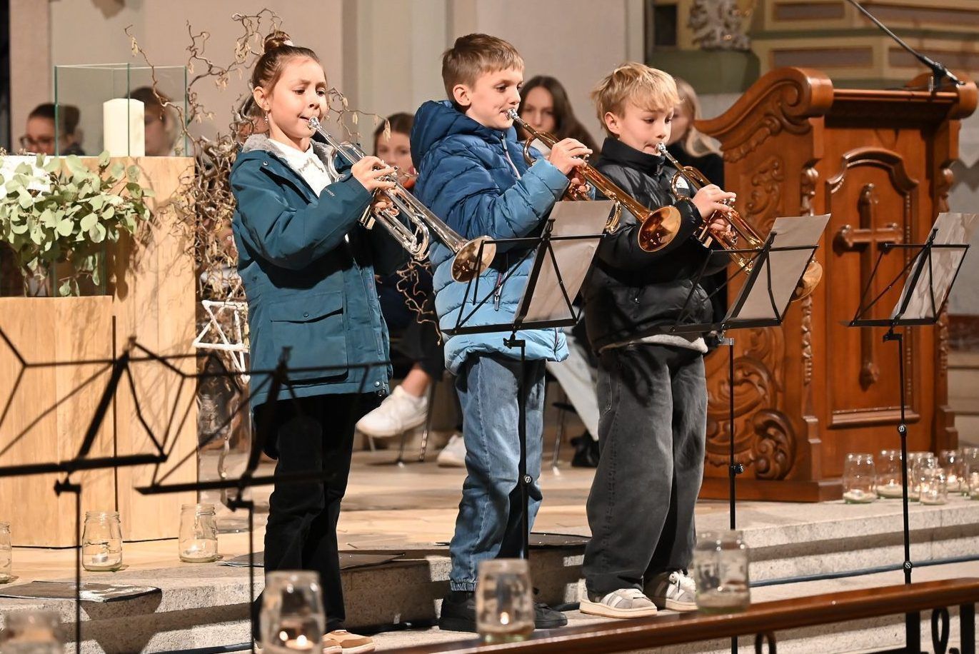 Das Trompetentrio spielte 