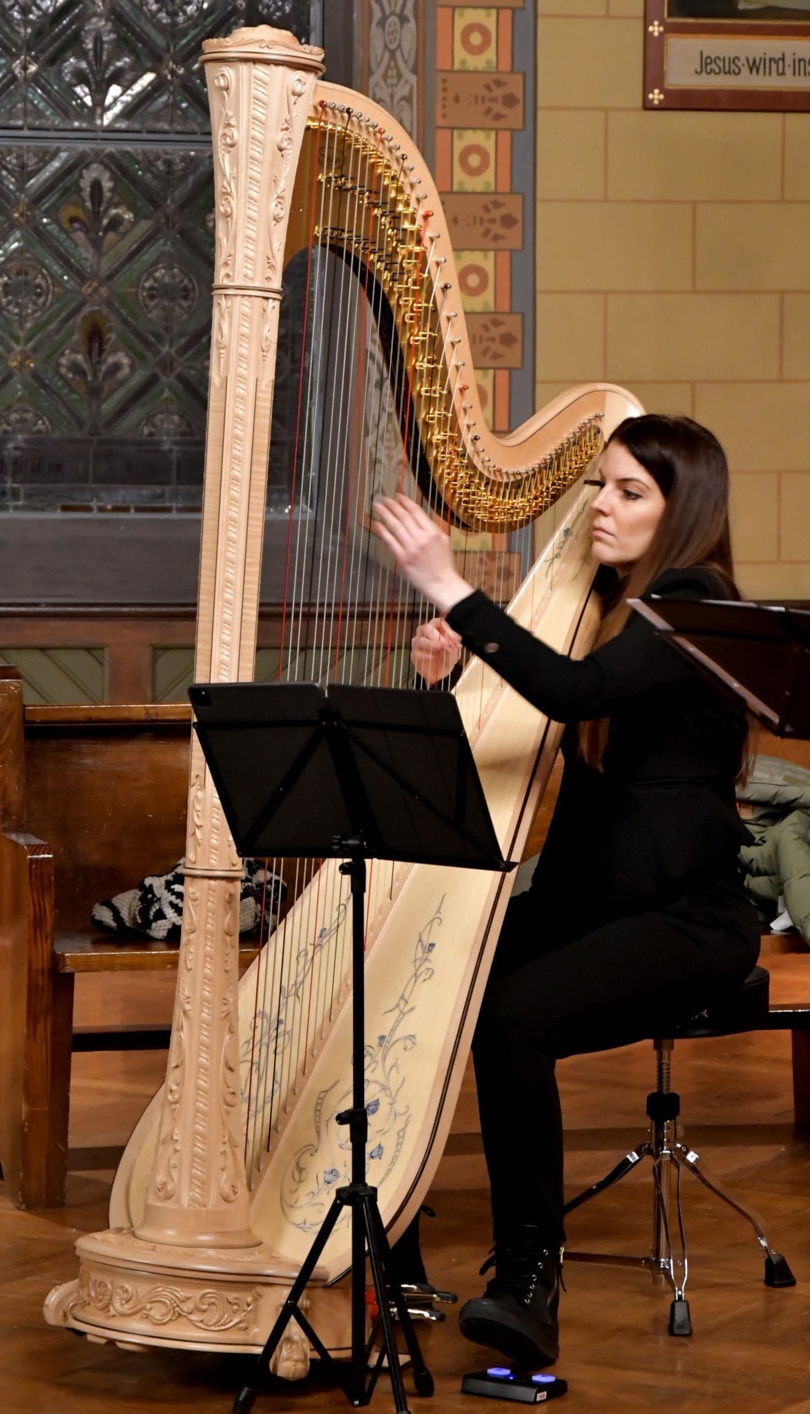 Harfistin Lisa-Maria Hilti