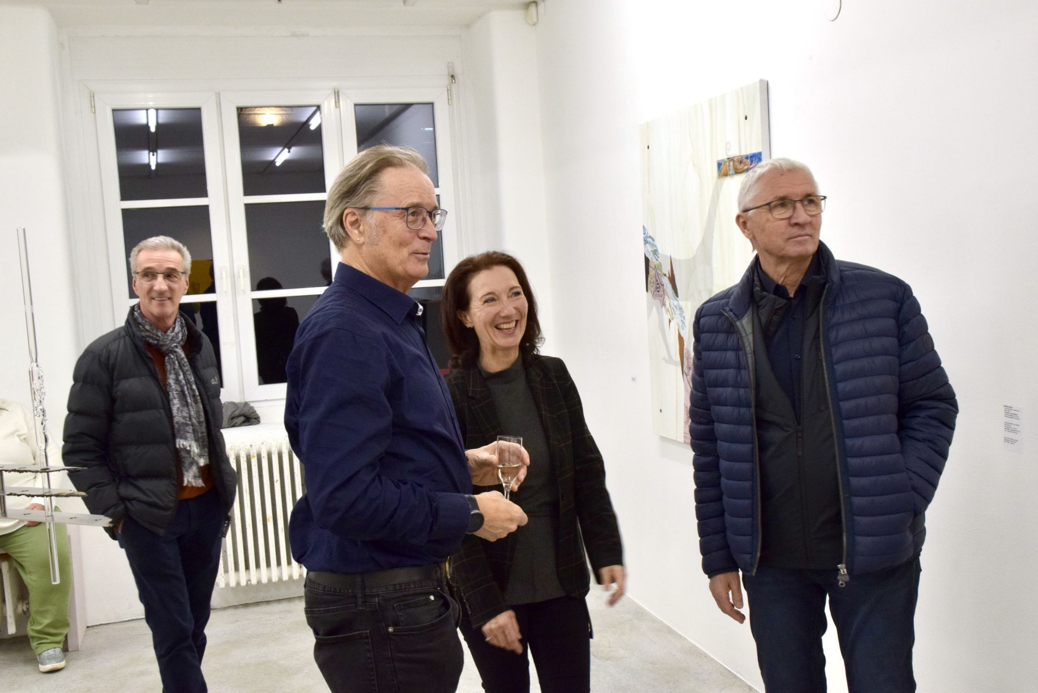 Roland Haas, Dagmar Lang und Markus Felbermayer (Hotel Felbermayer und Montafoner Resonanzen) im Vordergrund, Edgar Winkler im Hintergrund.