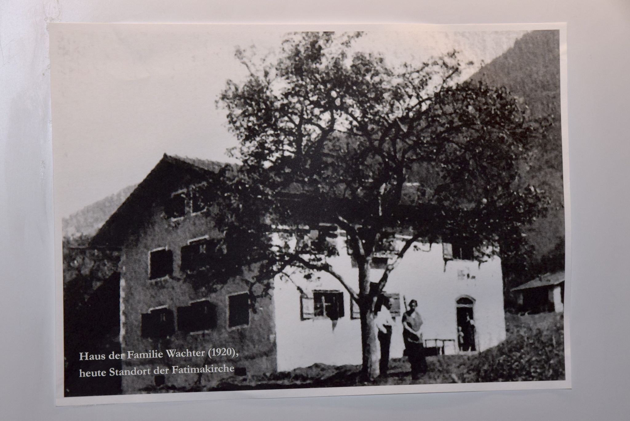 Das Haus der Familie Wachter (1920), heute Standort der Fatimakirche.