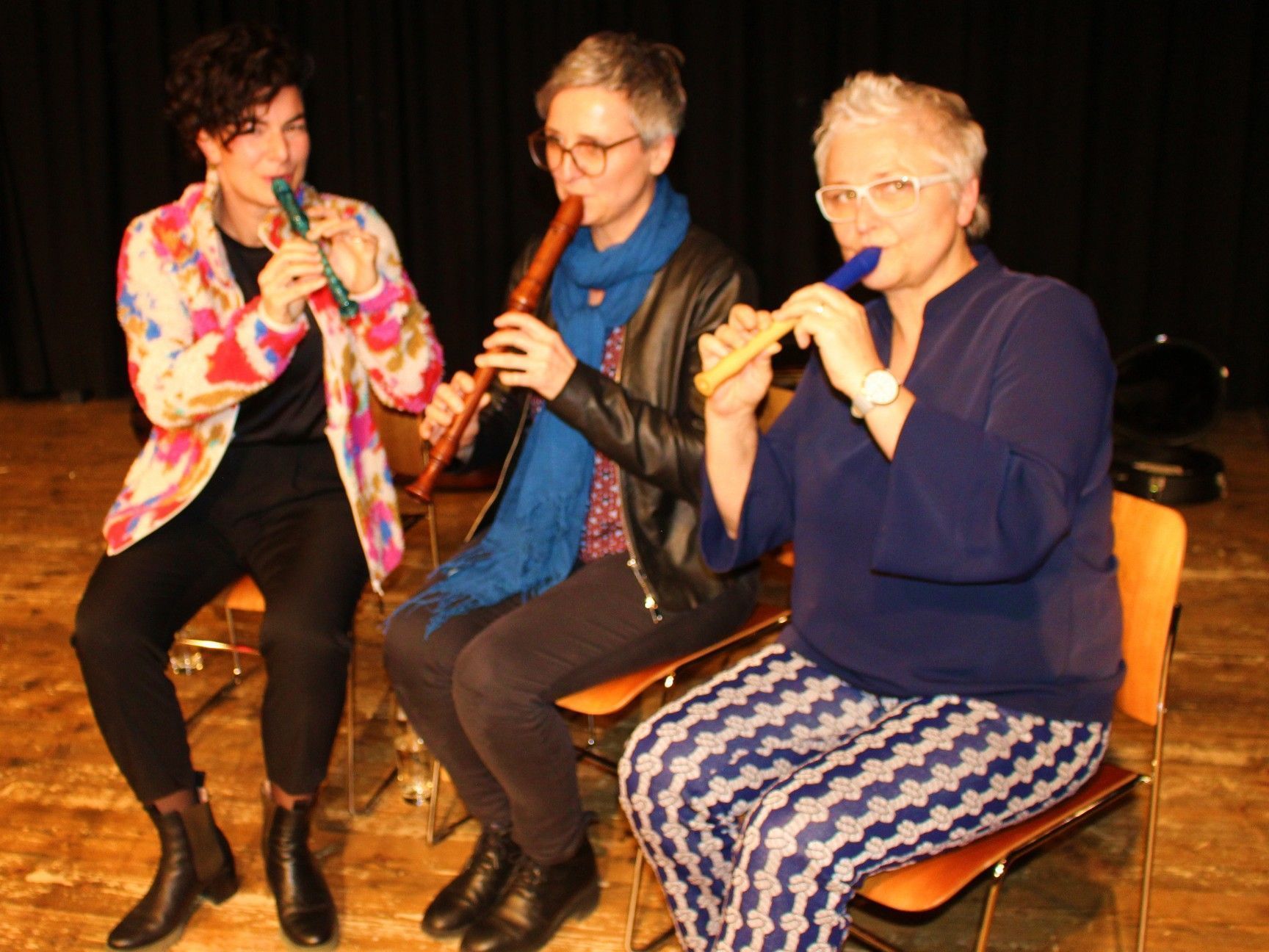 Zündschnurs Wieborsito überzeugte am Ende auch als Blockflöten-Trio. Am 7. März 2026 spielen die drei bei Dinner & Concert in der Hittisauer Krone.