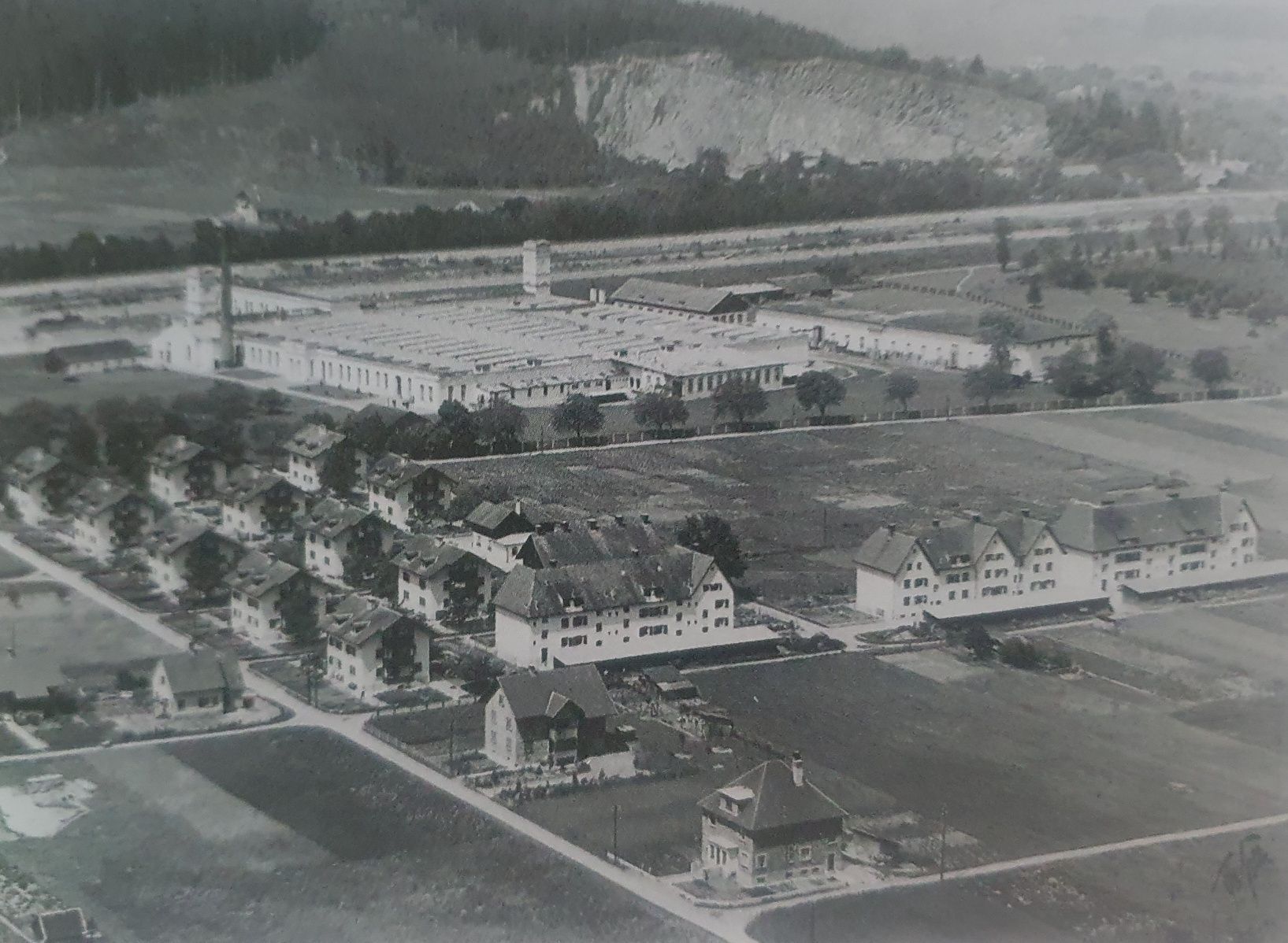 Fabriks- und Wohnensemble der Spinnerei um 1930, Foto: Privat