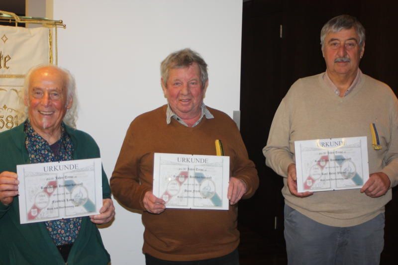 Fredi Lang, Hans Frick und Karlheinz Würbel wurden ausgezeichnet. 