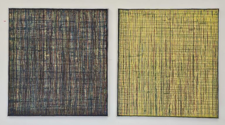 Bild 2 - zwei Arbeiten von Richard Bösch, beide O.T., Acryl auf Leinwand, 2024.jpg