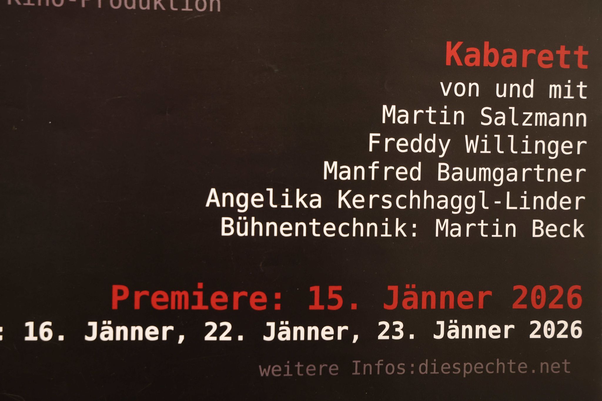 Noch zwei Vorstellungen stehen an.