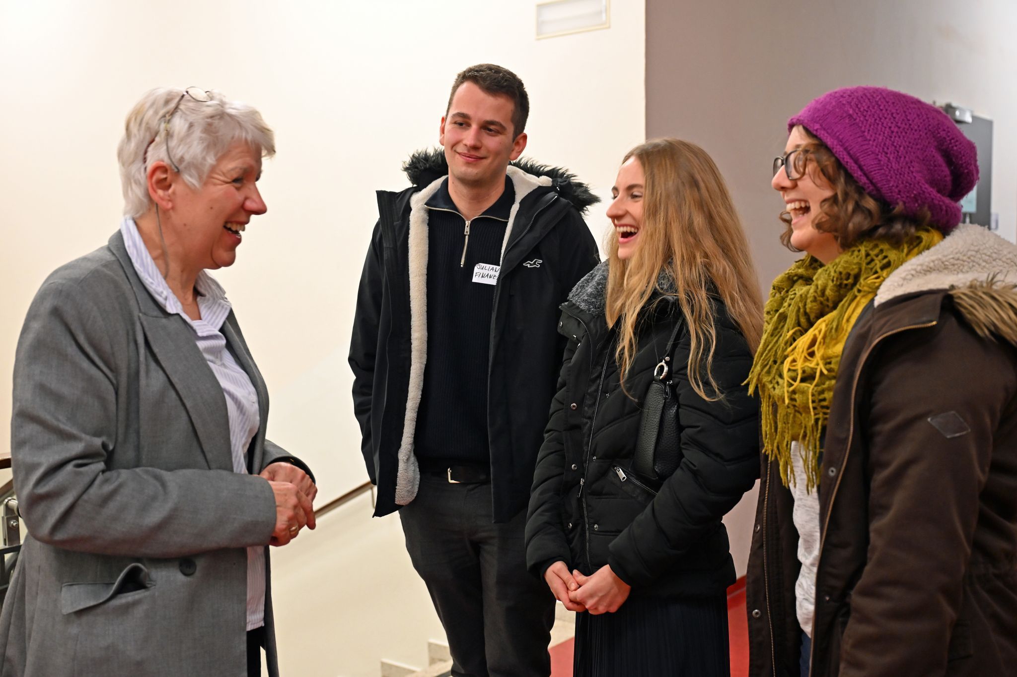 Bildungsberaterin Erika Schuster freute sich, ehemalige Schüler zu treffen.