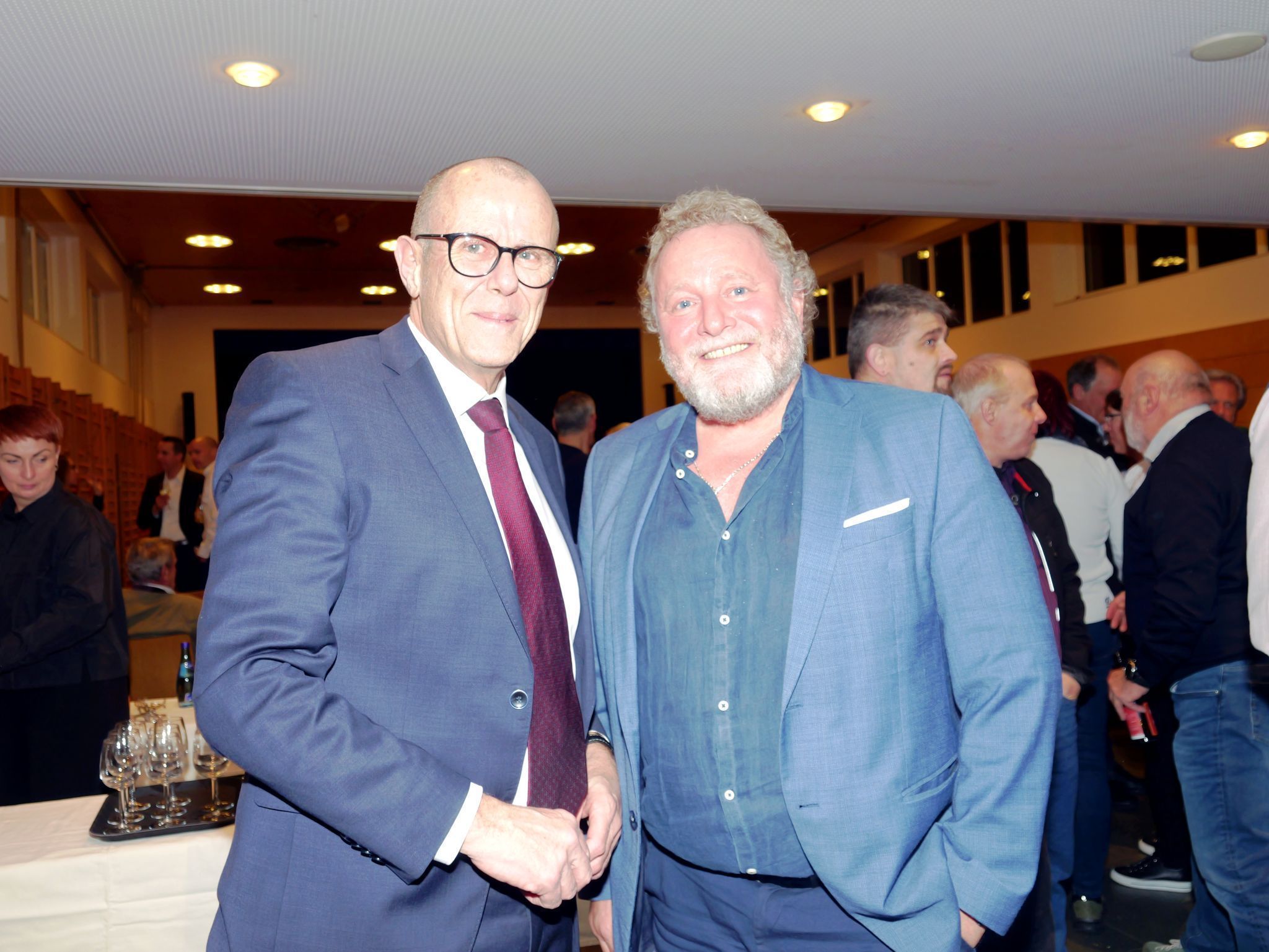 Bürgermeister Walter Gohm und Dominik Tschol auf dem Neujahrsempfang der Marktgemeinde.