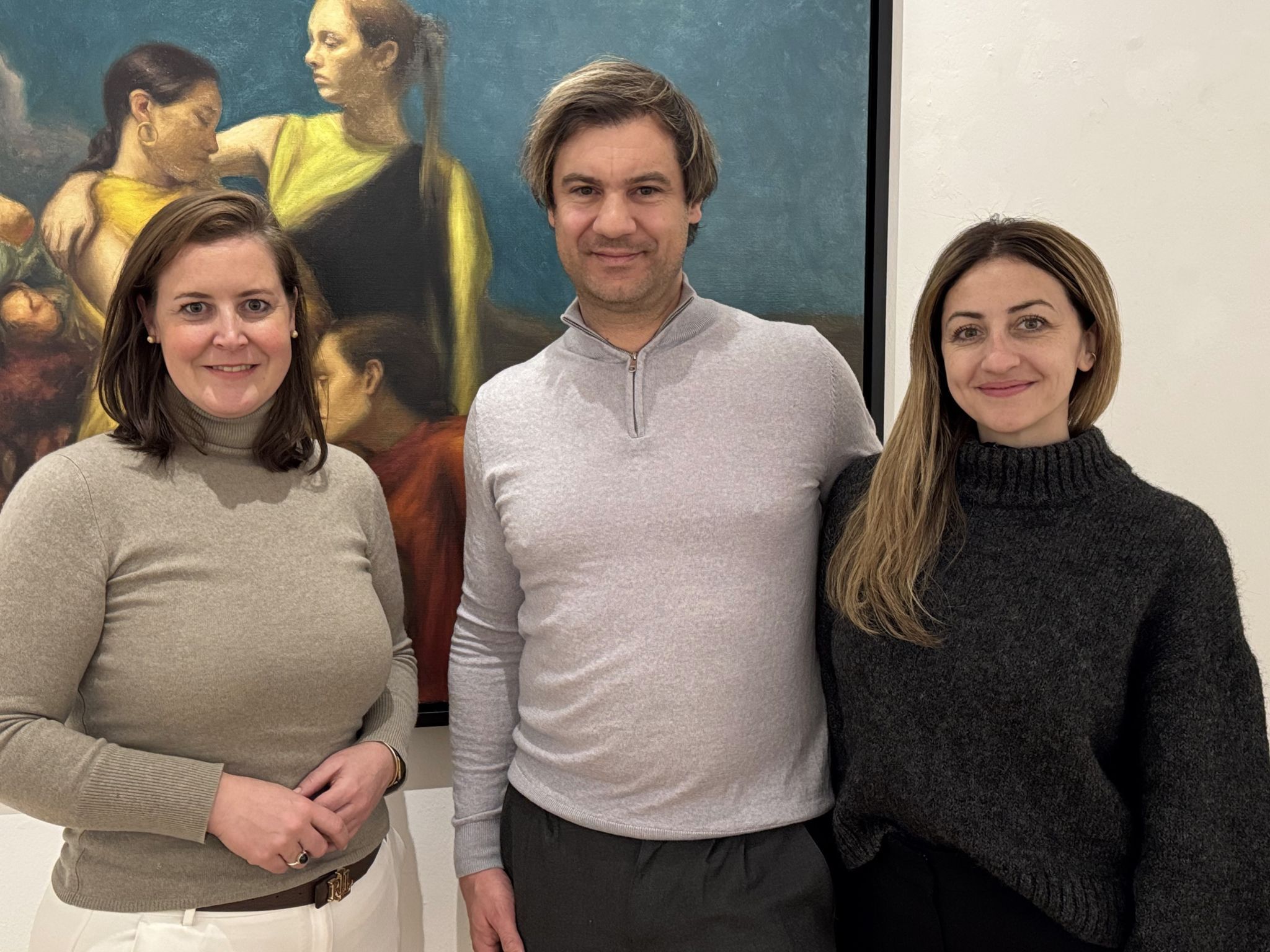 Verena Burtscher (Villa Falkenhorst) mit Claudia Polz und Stefan Gander-Schwarzenauer (Uma Kunstmagazin).