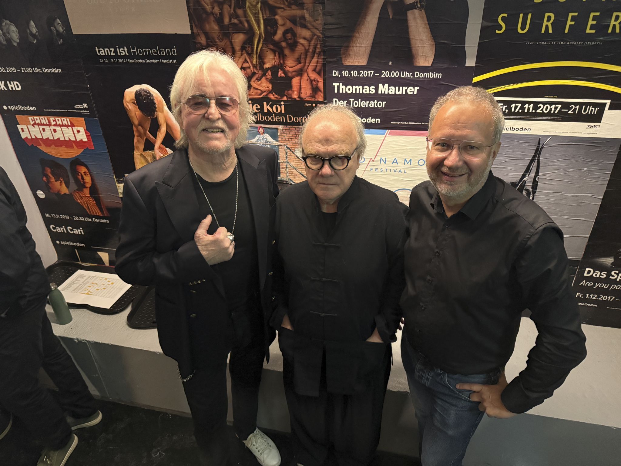 Absolute Fixstarter/ Reinhold Bilgeri und Michael Köhlmeier mit Krebshilfe Präsident Bernd Hartmann