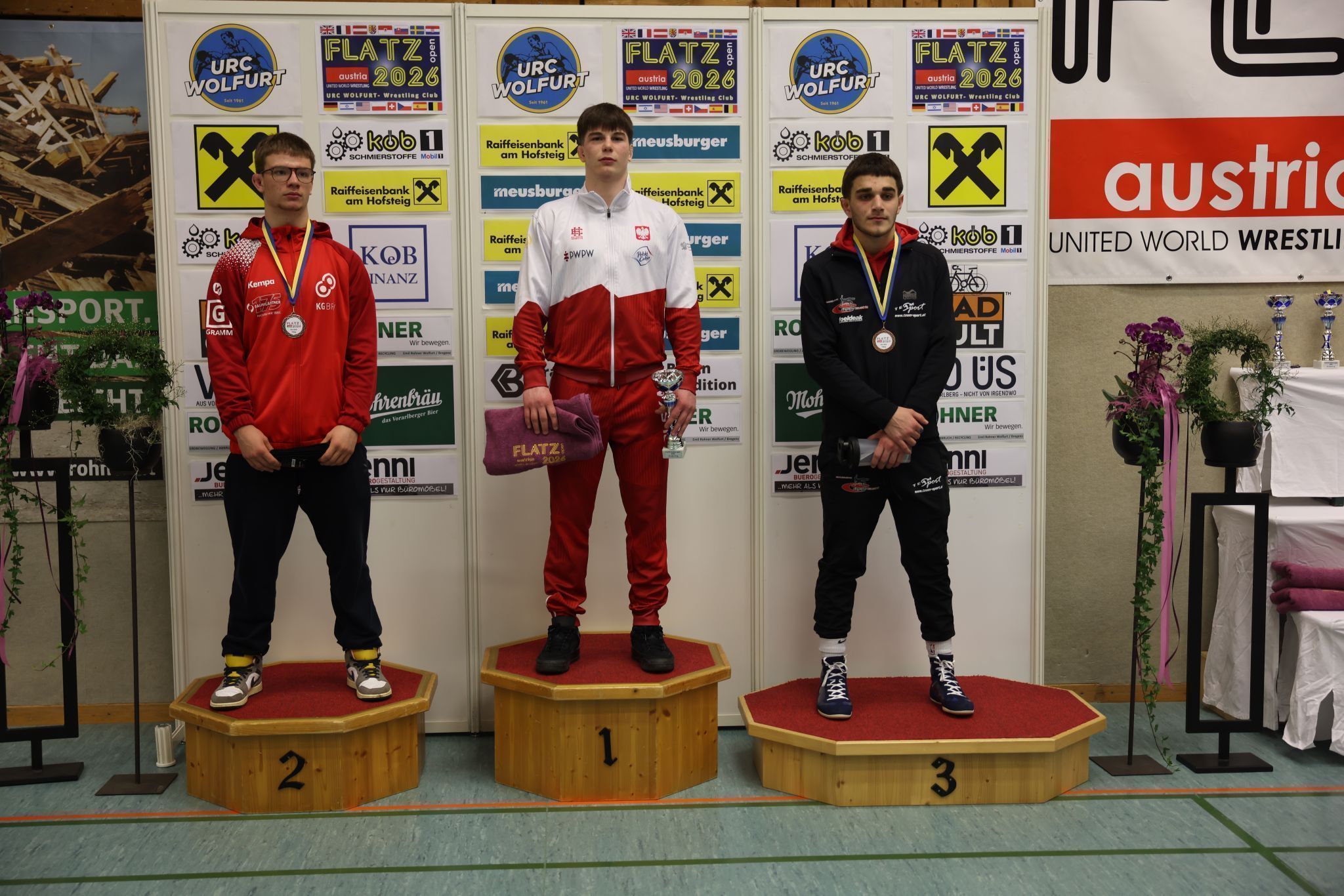 Rashid Betergaraev (r.) wurde starker Dritter in Wolfurt.PRIVAT