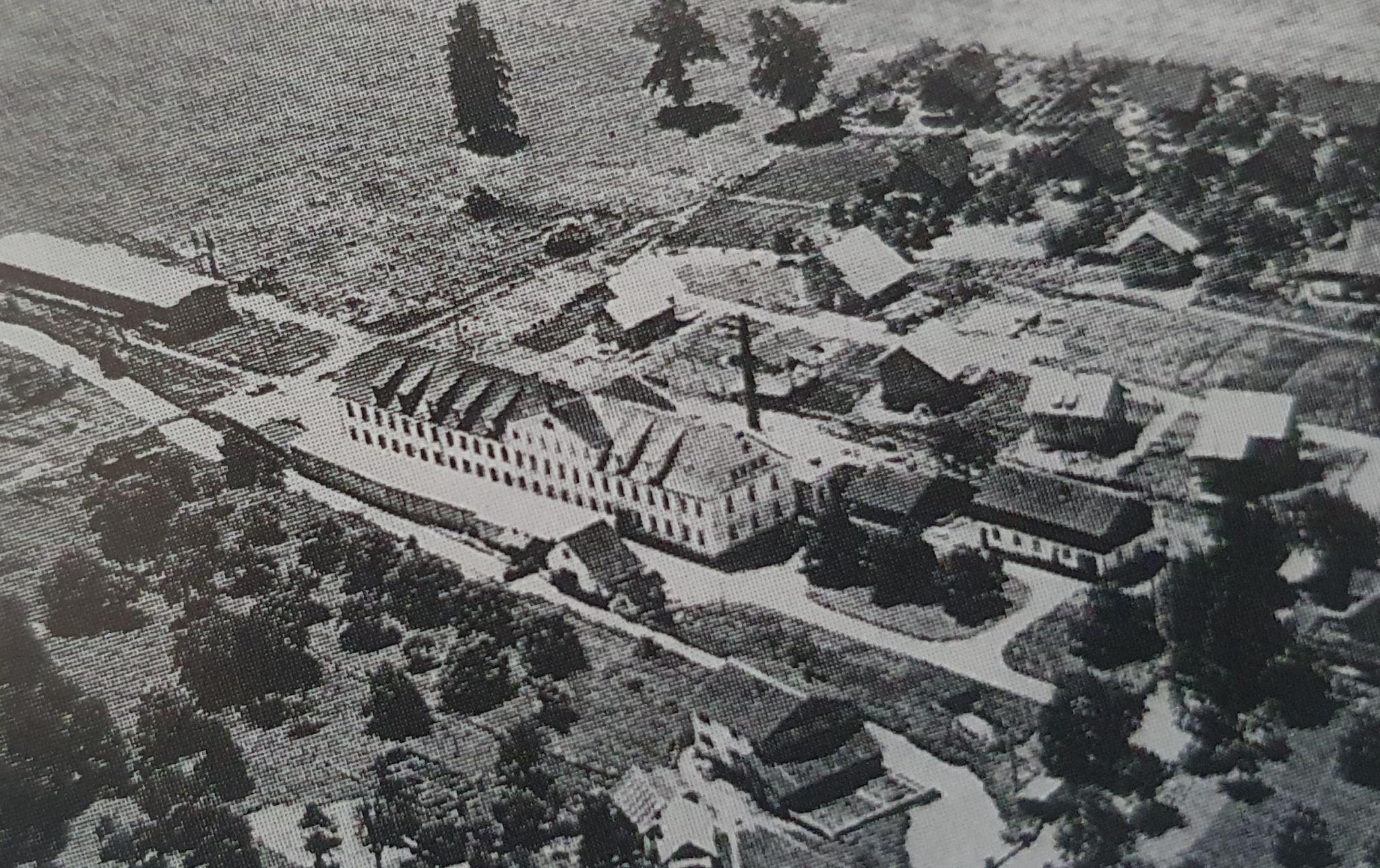 Die Lorünser Leichtmetallwerke um 1960. Foto: Wirtschaftsarchiv Vorarlberg 