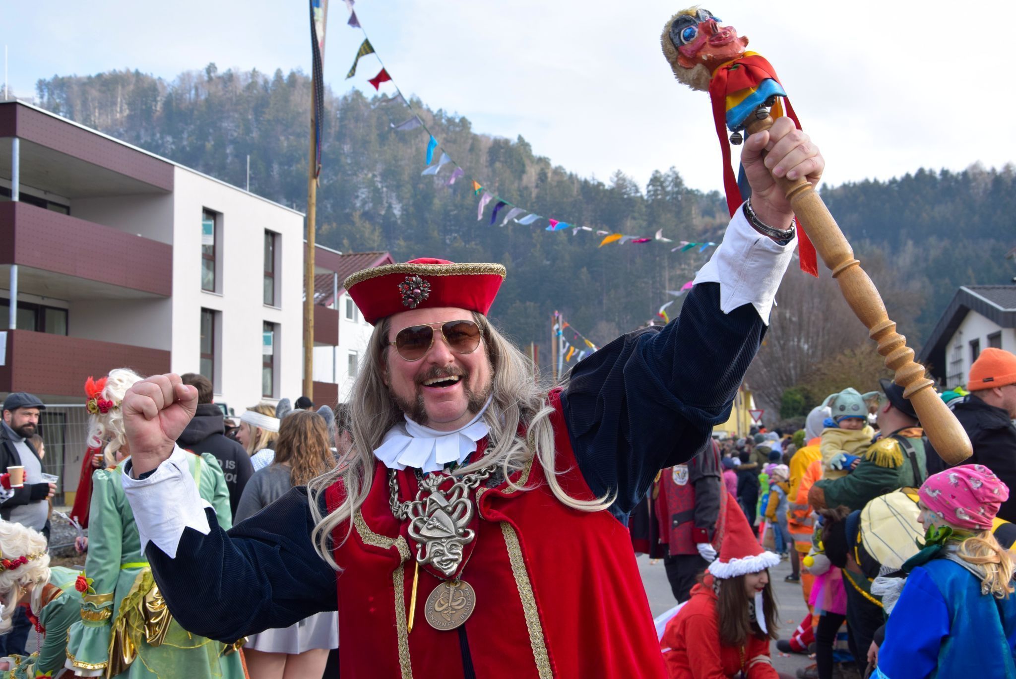 Zunftmeister Christian Pellini, hier beim Rungeliner Maskenlauf in Bludenz: 