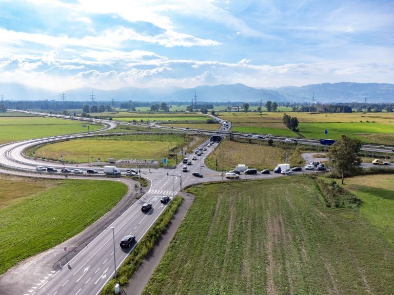 Verkehr, Stau, Dornbirn Süd