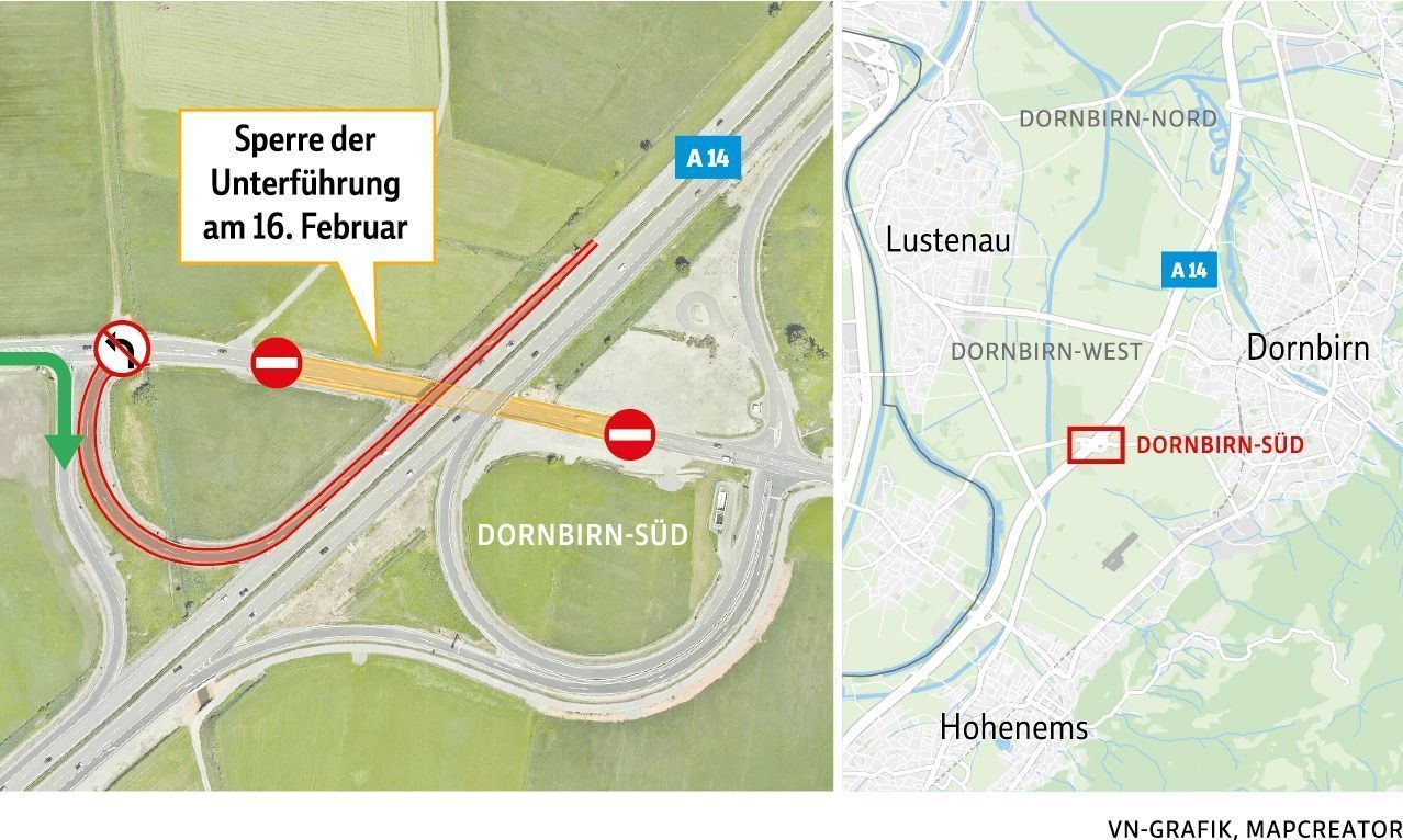 Sperren und Umleitungen bei Dornbirn-Süd: "Der Zustand hat sich massiv verschlechtert"