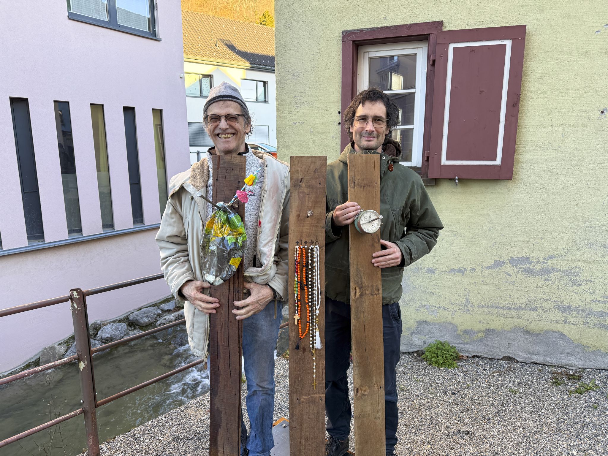 Hugo Schneider und Thomas Hämmerle auf ihrem m2 Kunst