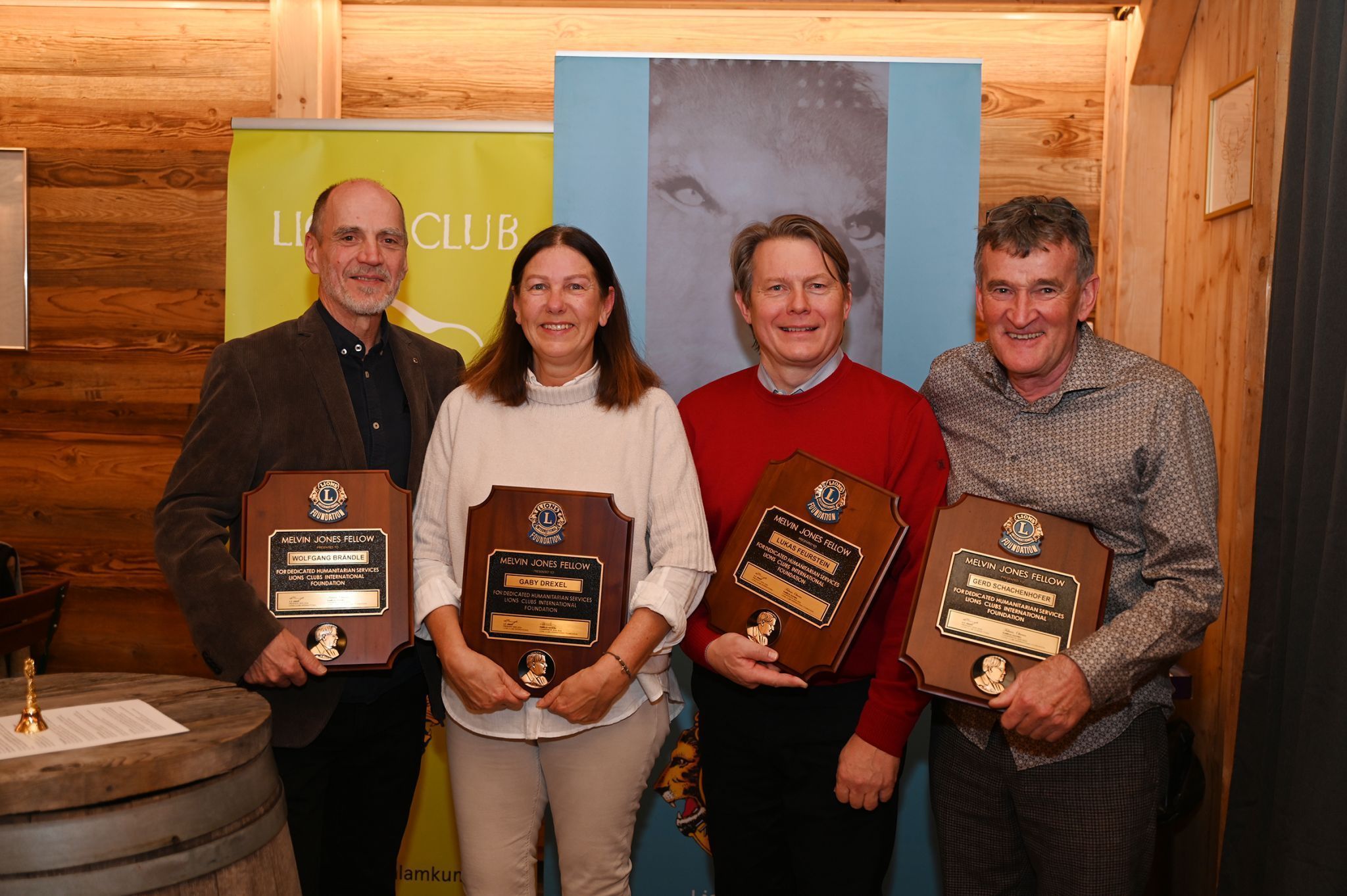 Wolfgang Brändle, Gaby Drexel, Lukas Feurstein und Gerd Schachenhofer mit ihren Auszeichnungen.