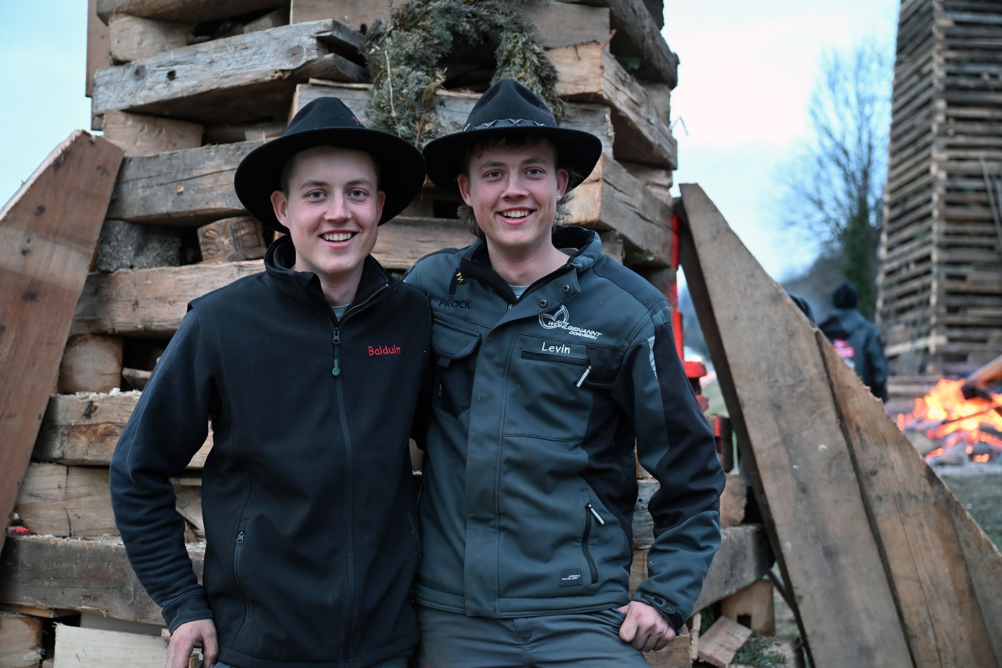 Die Zwillingsbrüder Balduin und Levin Florian sind als Funkenmeister und Obmann für den Oberdorfer Funken verantwortlich.